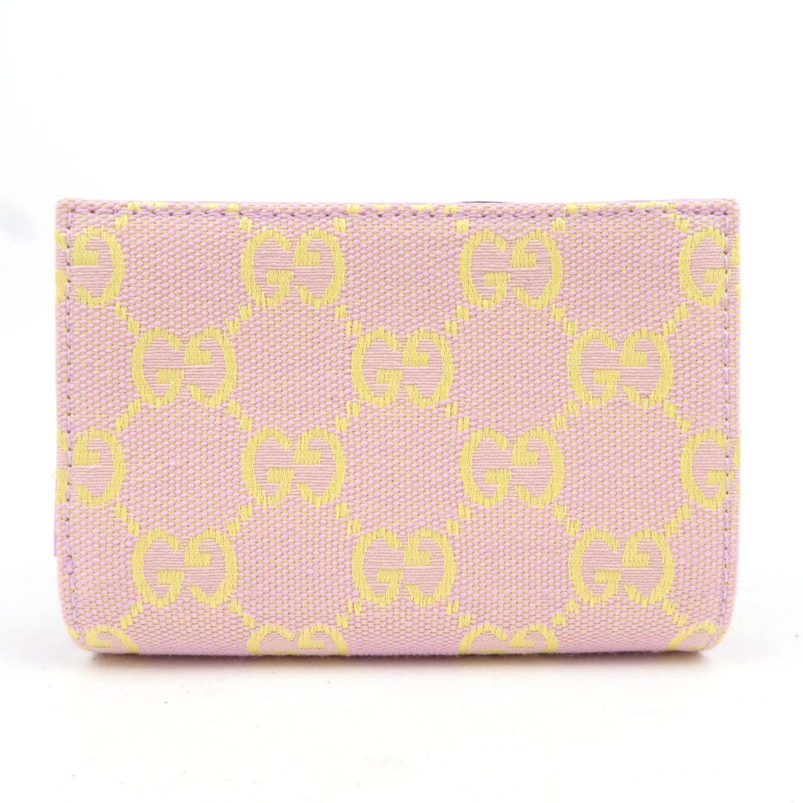 GUCCI GG Marmont GG Canvas Wallet Pink Yellow 783121