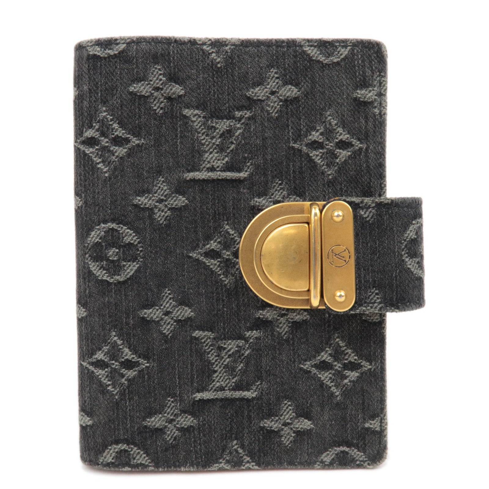Louis Vuitton Monogram Denim Agenda PM Planner Cover Noir R2103888320