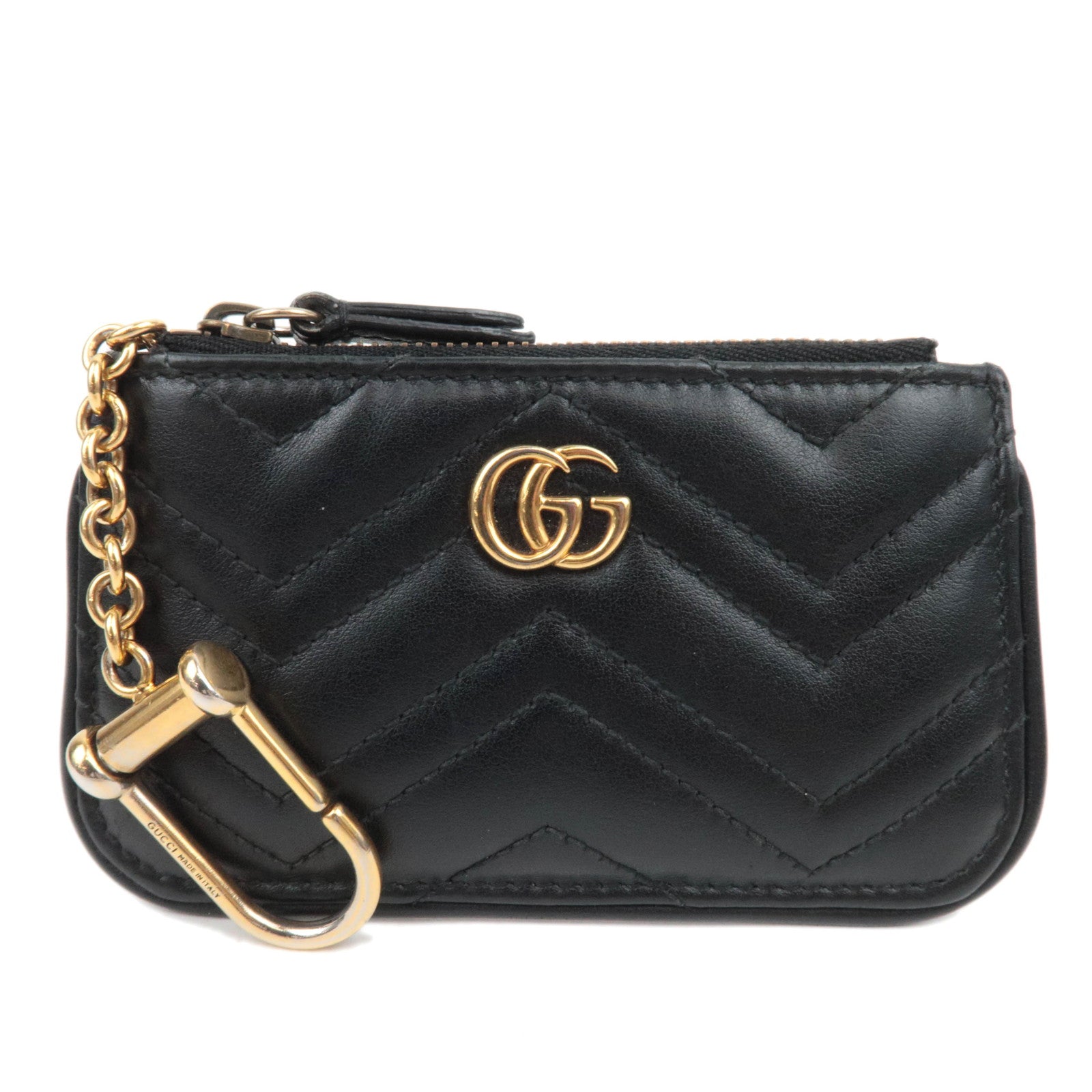 GUCCI GG Marmont Quilted Leather Coin Case Black 67177388321