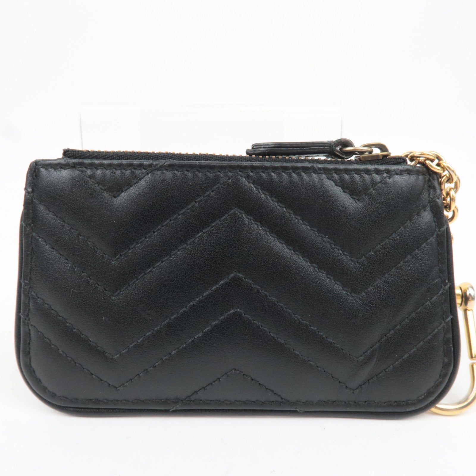 GUCCI GG Marmont Quilted Leather Coin Case Black 671773