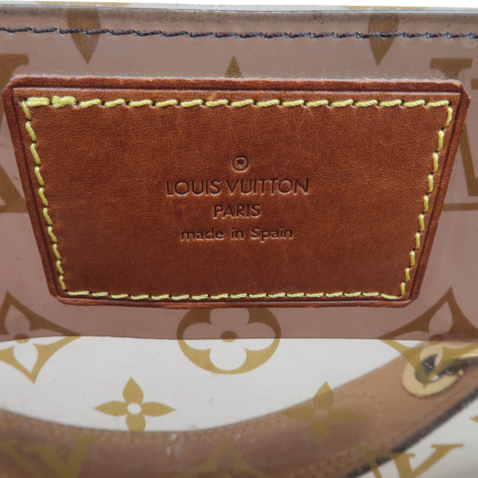 Louis Vuitton Monogram Vinyl Cabas Amble PM Handbag Clear Brown M92502