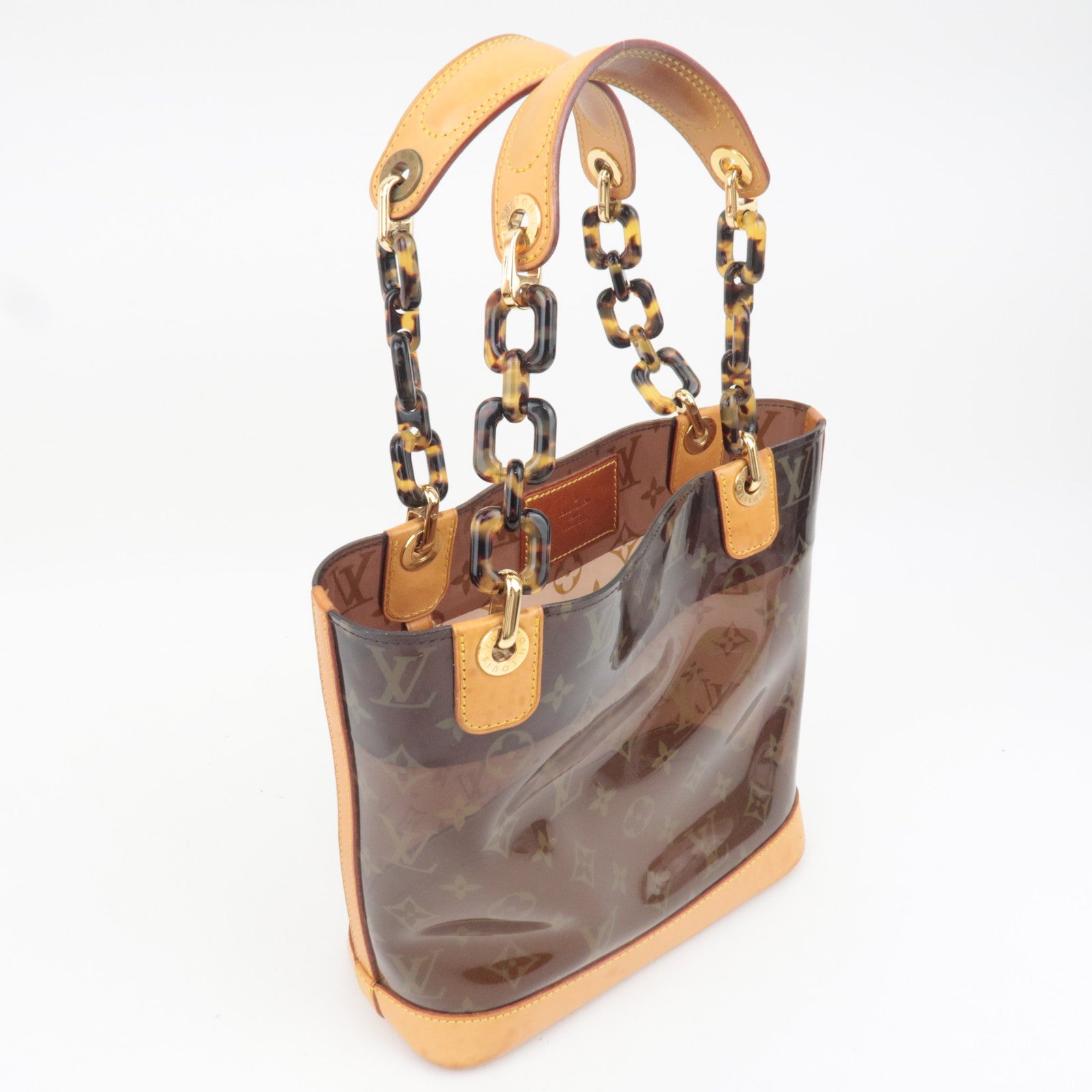 Louis Vuitton Monogram Vinyl Cabas Amble PM Handbag Clear Brown M92502