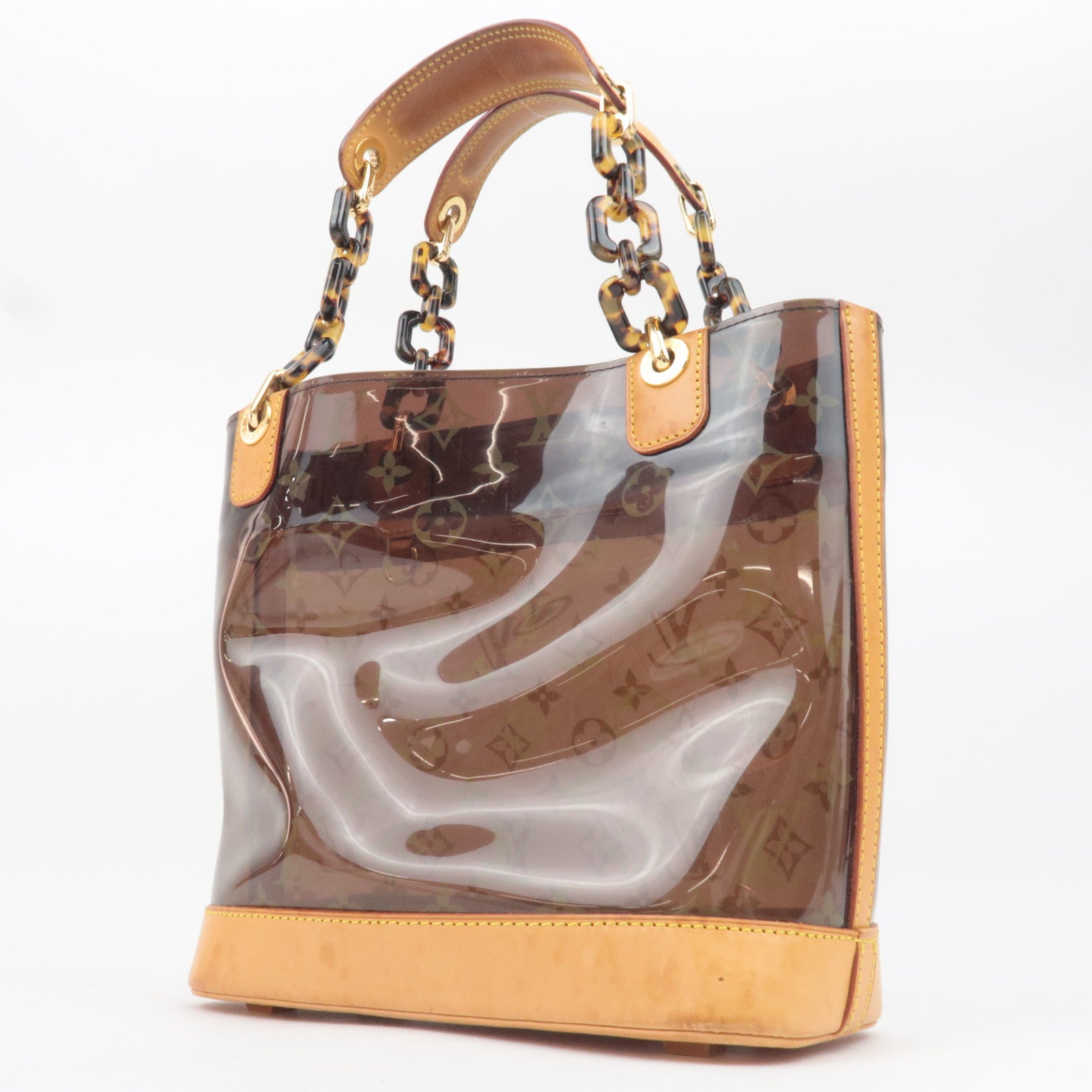 Louis Vuitton Monogram Vinyl Cabas Amble PM Handbag Clear Brown M92502