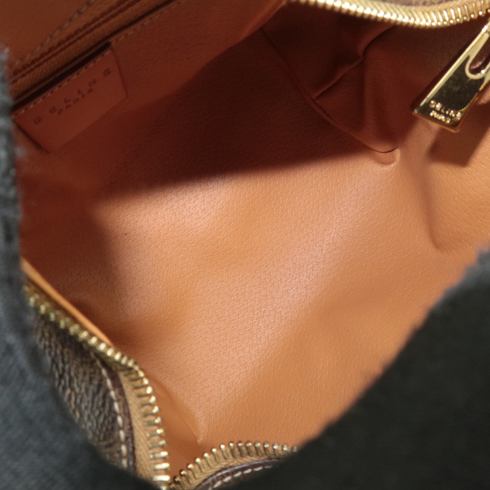 CELINE Macadam PVC Leather Handbag Brown