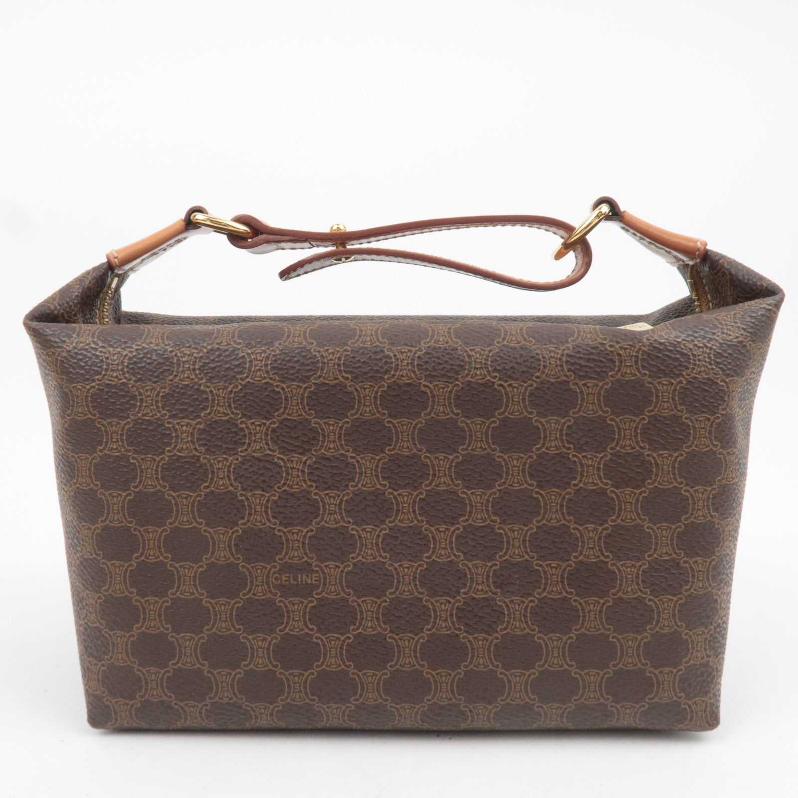 CELINE Macadam PVC Leather Handbag Brown