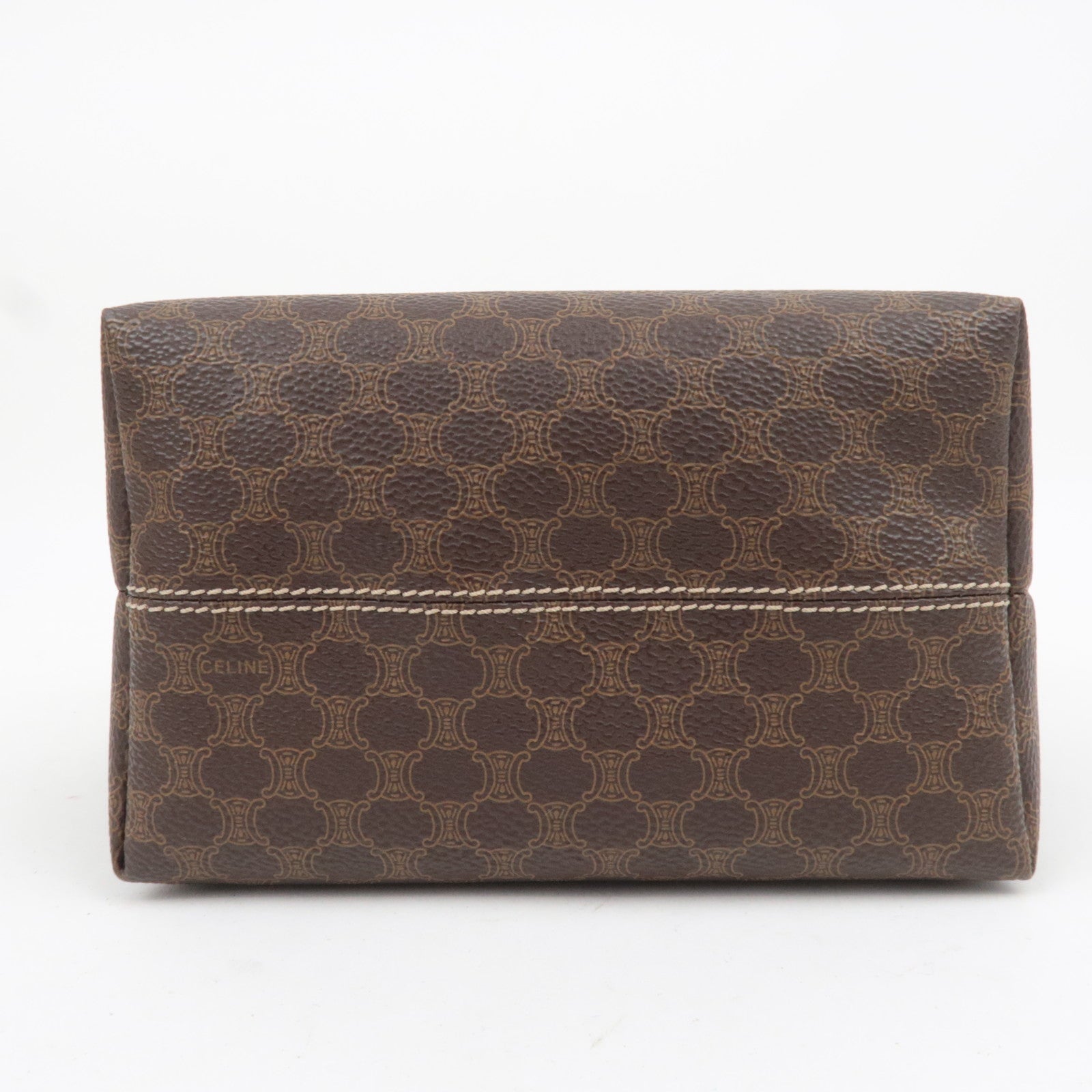 CELINE Macadam PVC Leather Handbag Brown