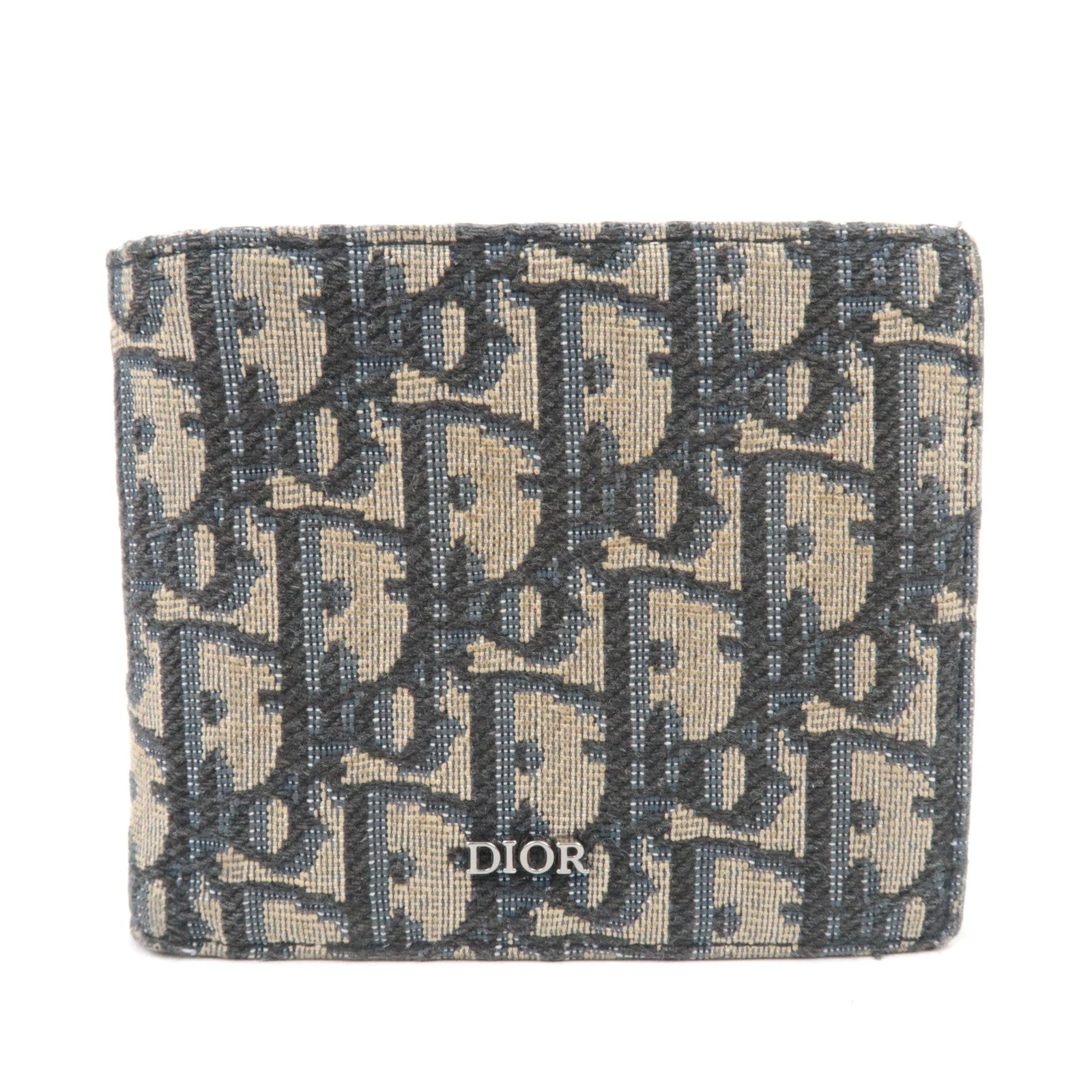 Christian Dior Oblique Trotter Jacquard Wallet Navy88361