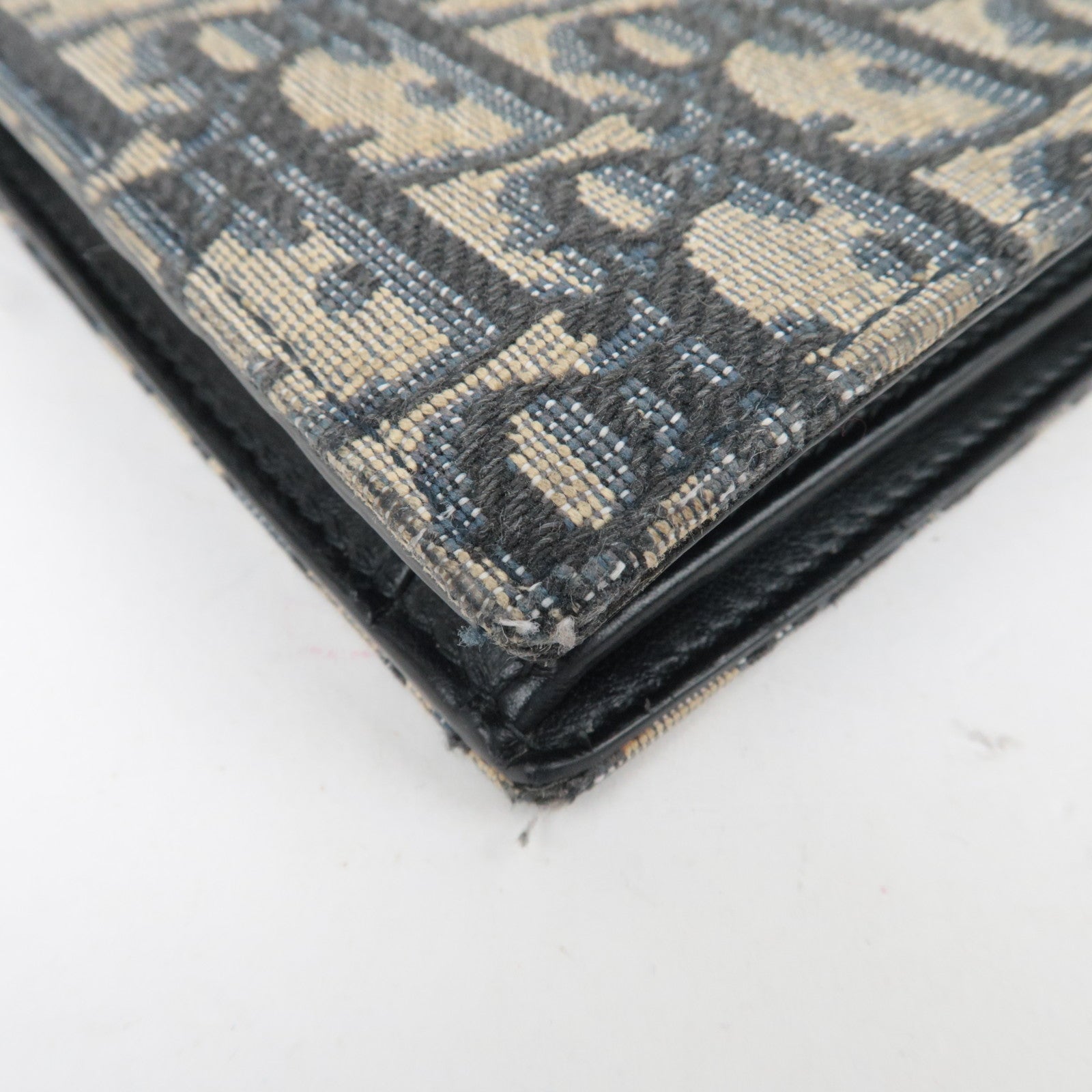 Christian Dior Oblique Trotter Jacquard Wallet Navy