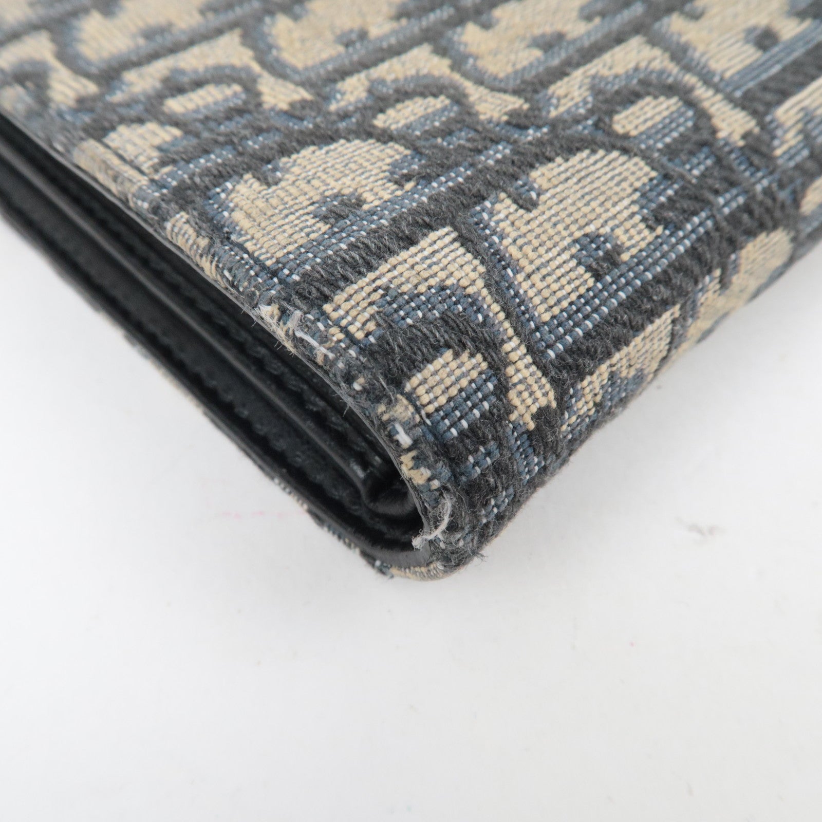 Christian Dior Oblique Trotter Jacquard Wallet Navy