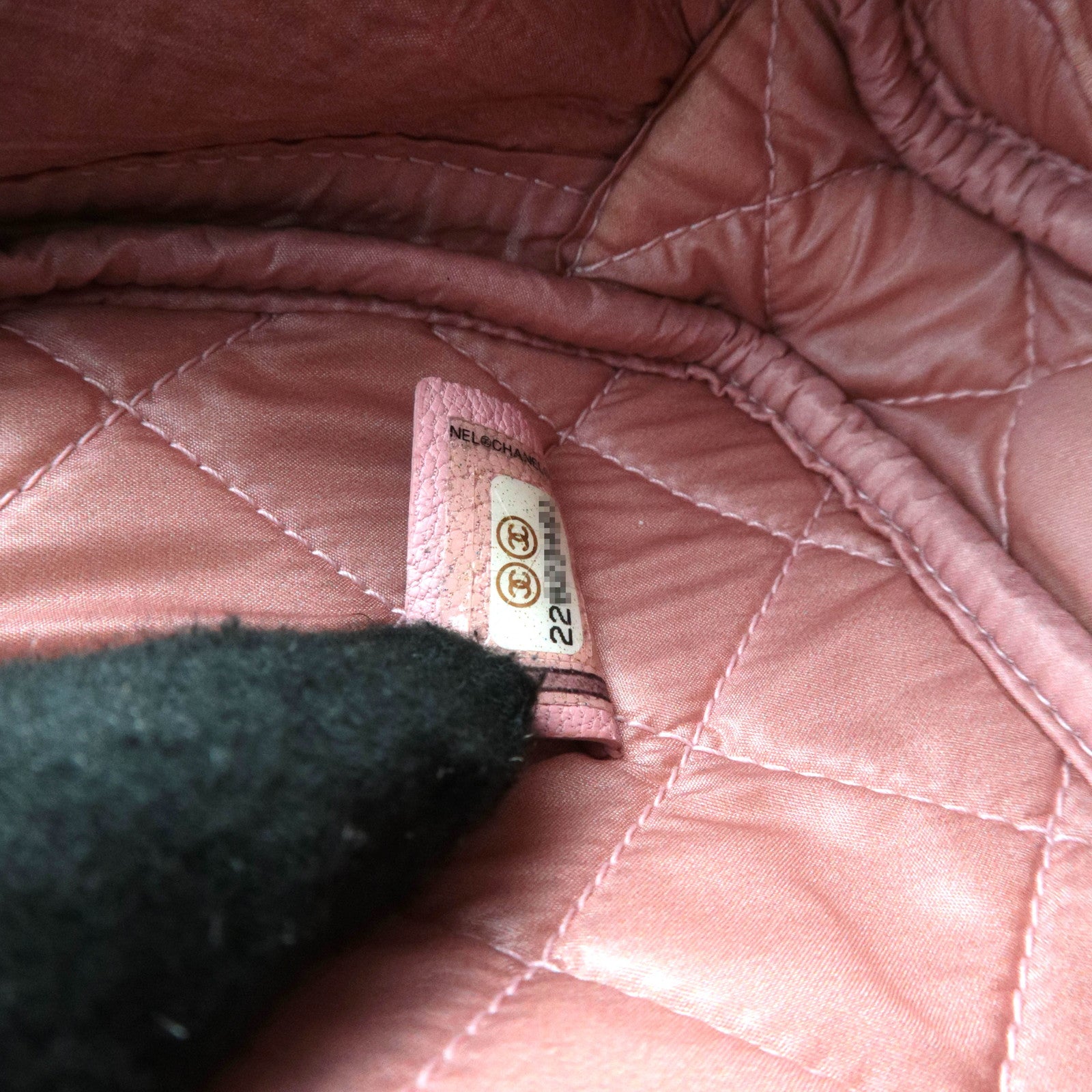CHANEL Coco Mark Leather Cosmetic Pouch Pink