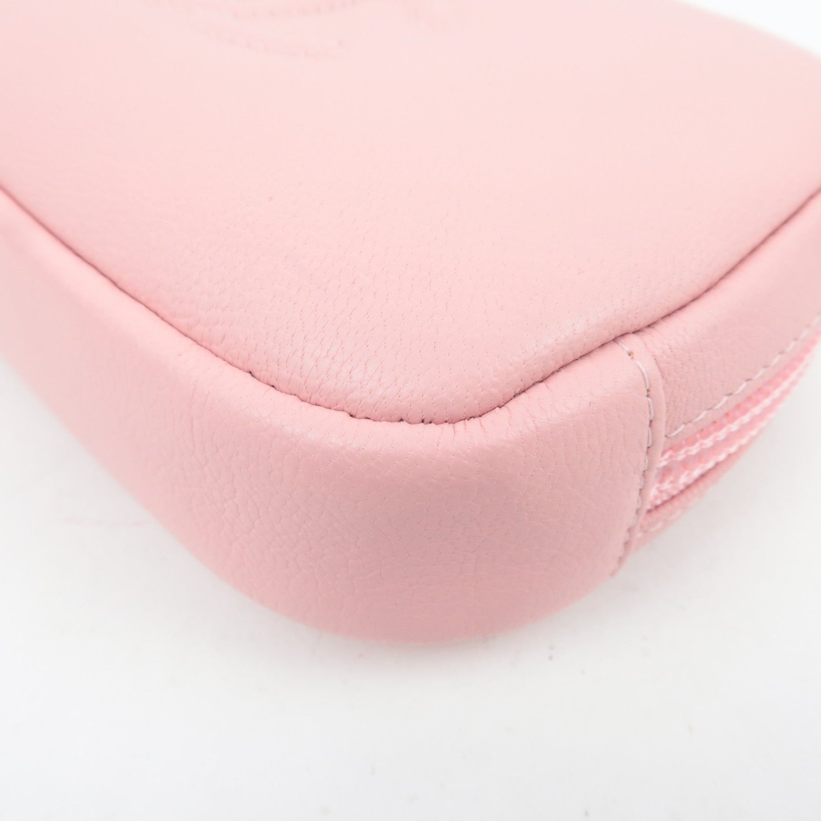 CHANEL Coco Mark Leather Cosmetic Pouch Pink