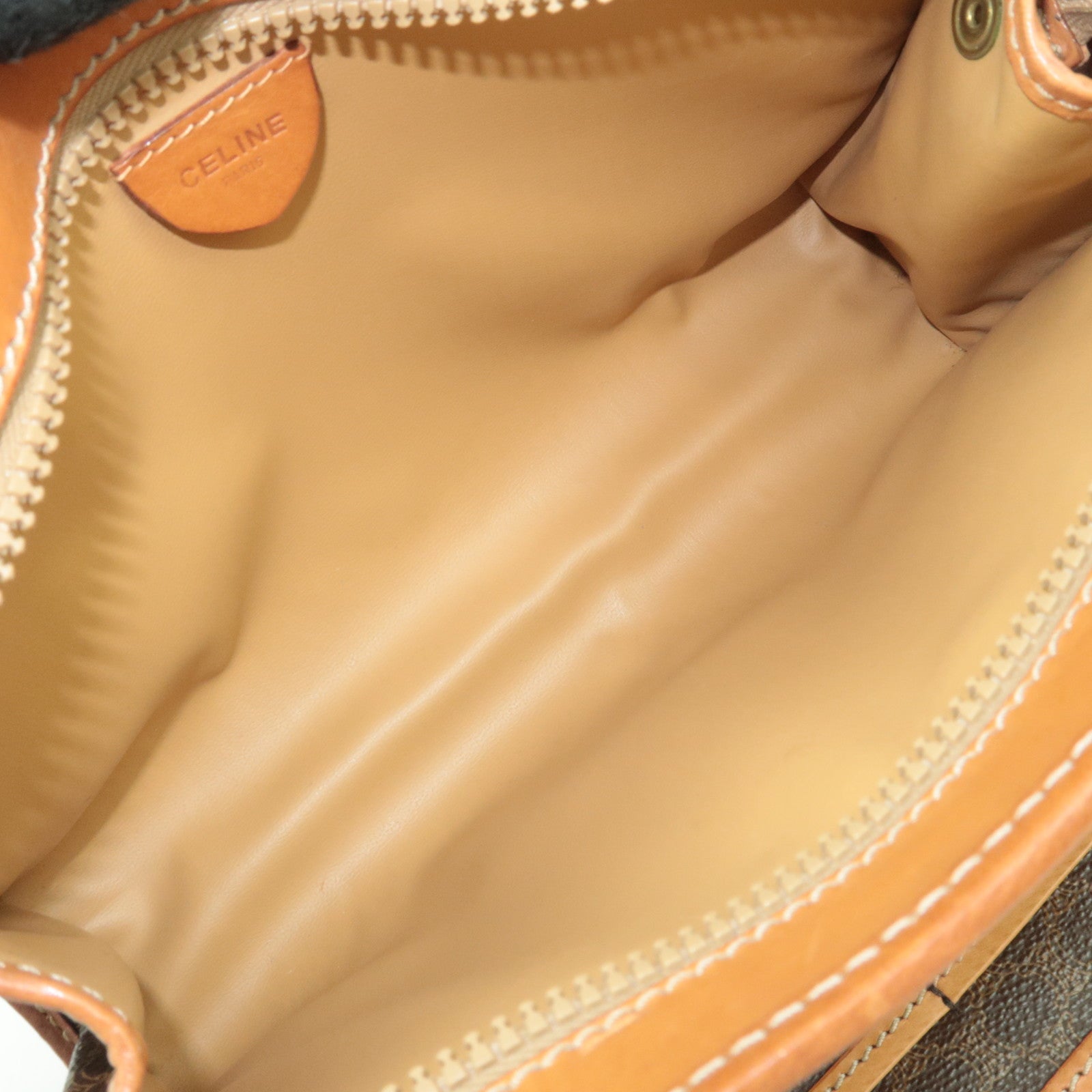 CELINE Macadam PVC Leather Clutch Bag Brown