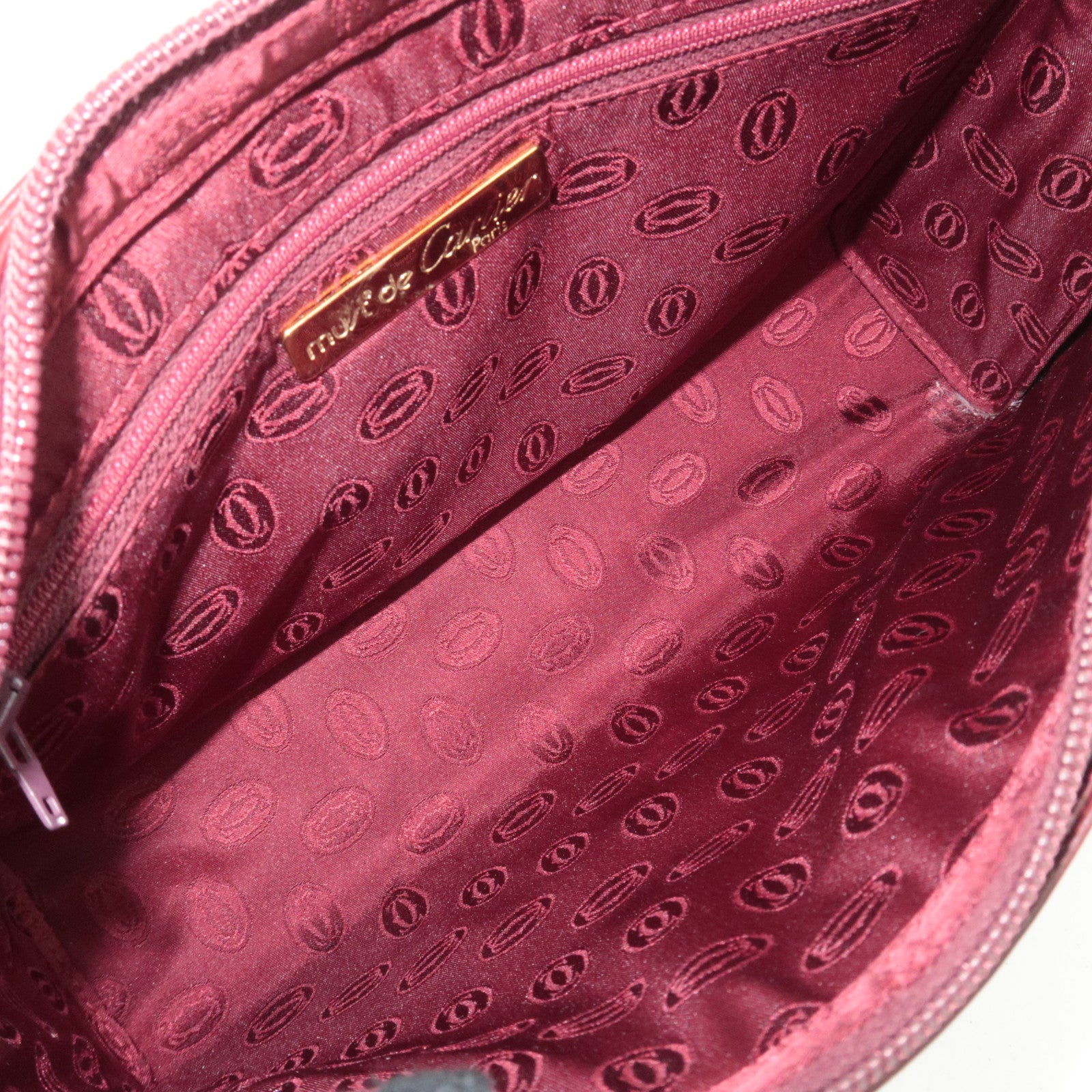 Cartier Must Line Leather Clutch Bag Bordeaux