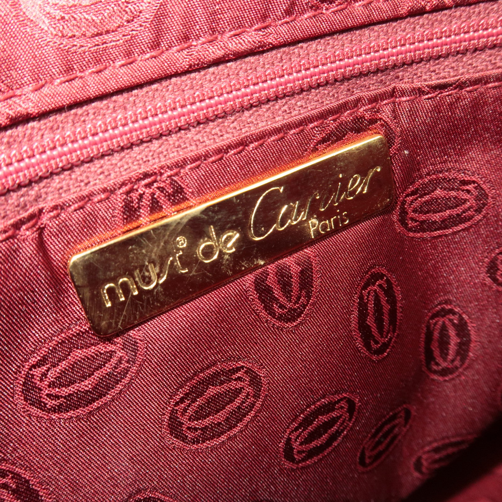 Cartier Must Line Leather Clutch Bag Bordeaux
