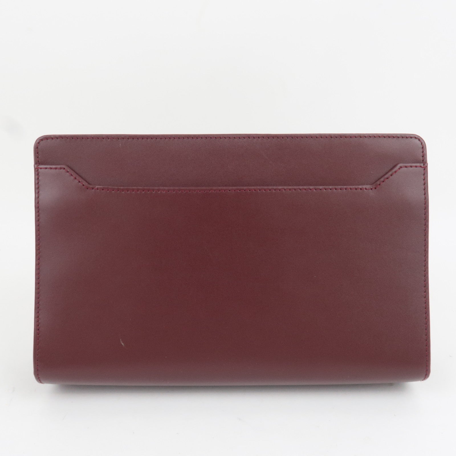 Cartier Must Line Leather Clutch Bag Bordeaux