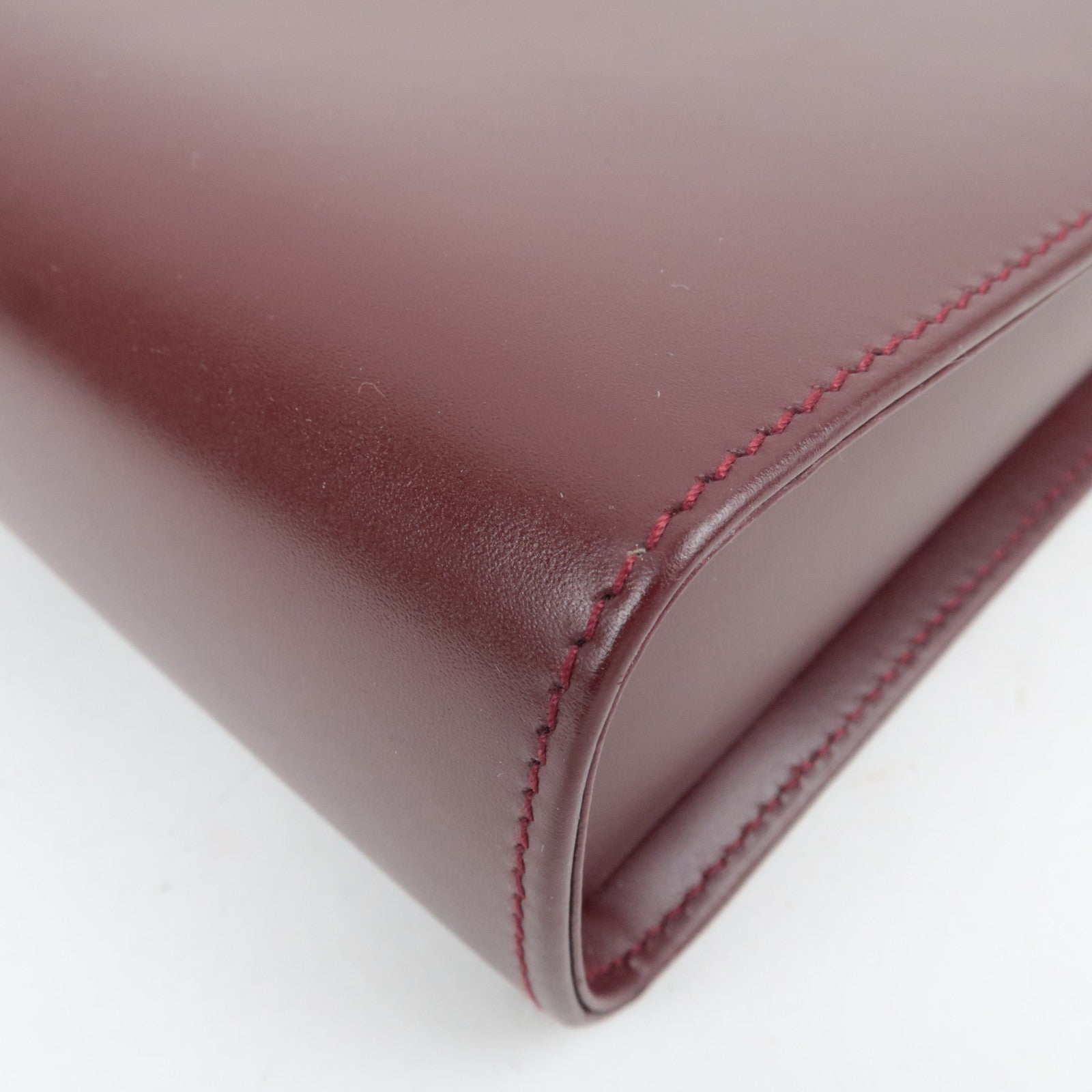 Cartier Must Line Leather Clutch Bag Bordeaux