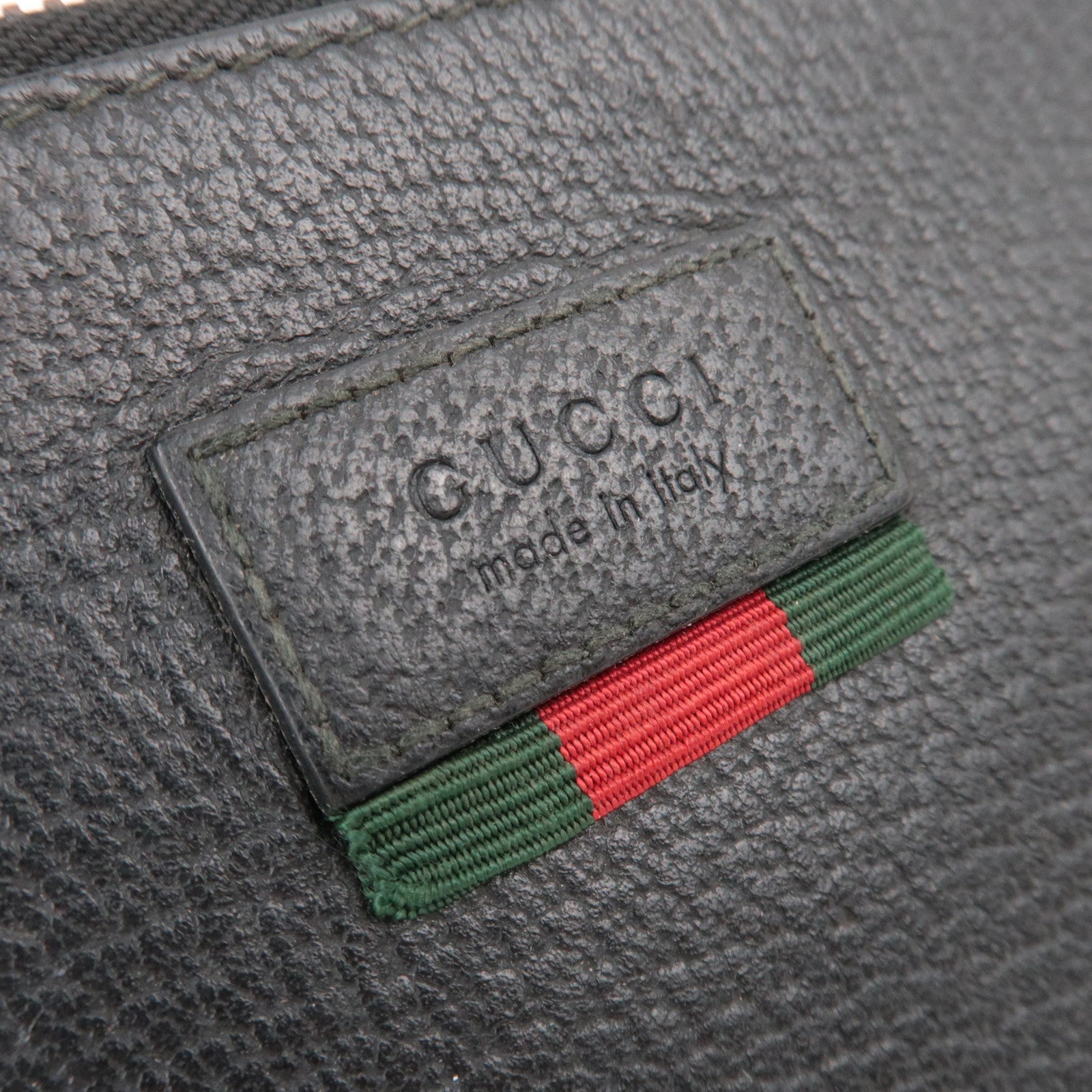 GUCCI Sherry Leather Clutch Bag Black 428758