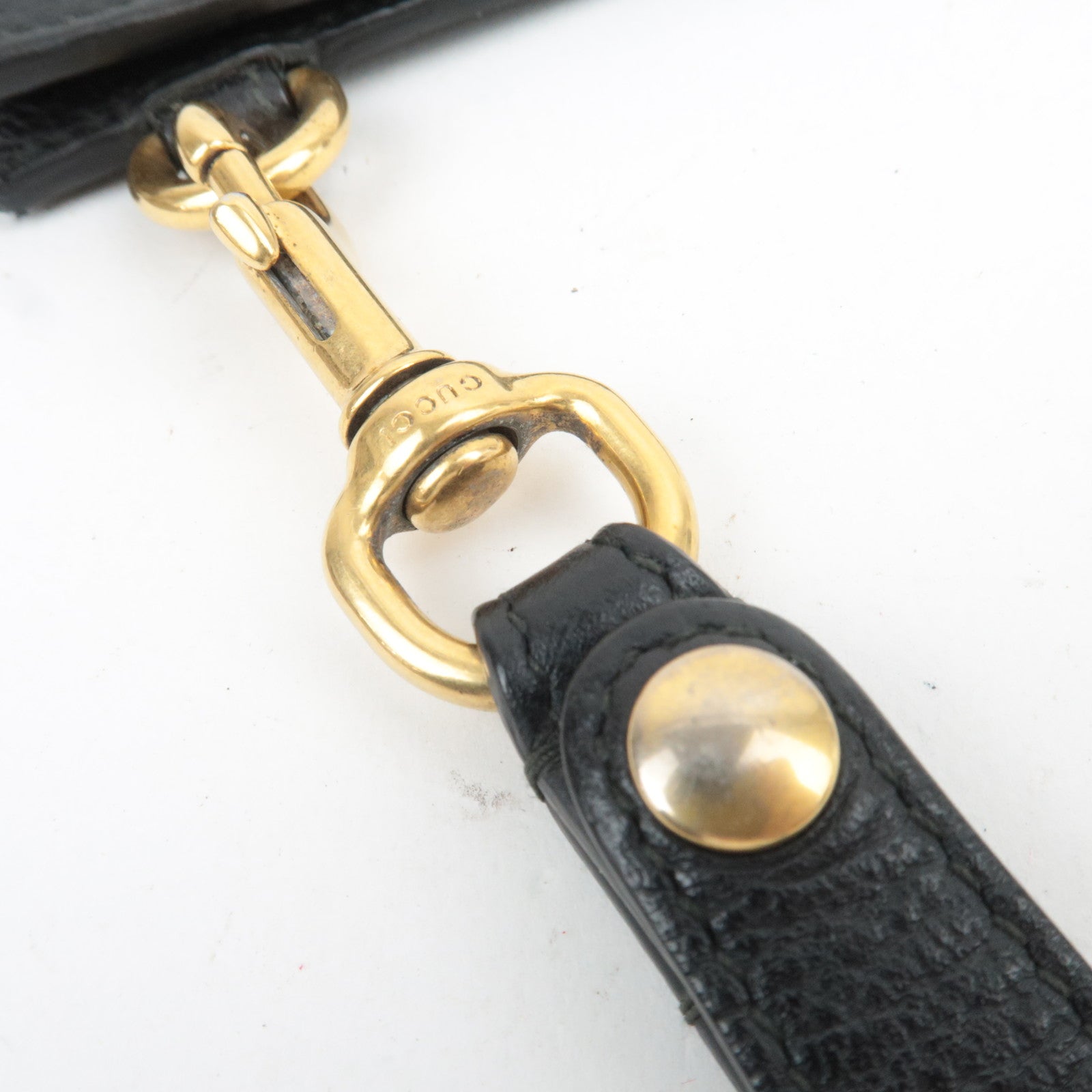 GUCCI Sherry Leather Clutch Bag Black 428758