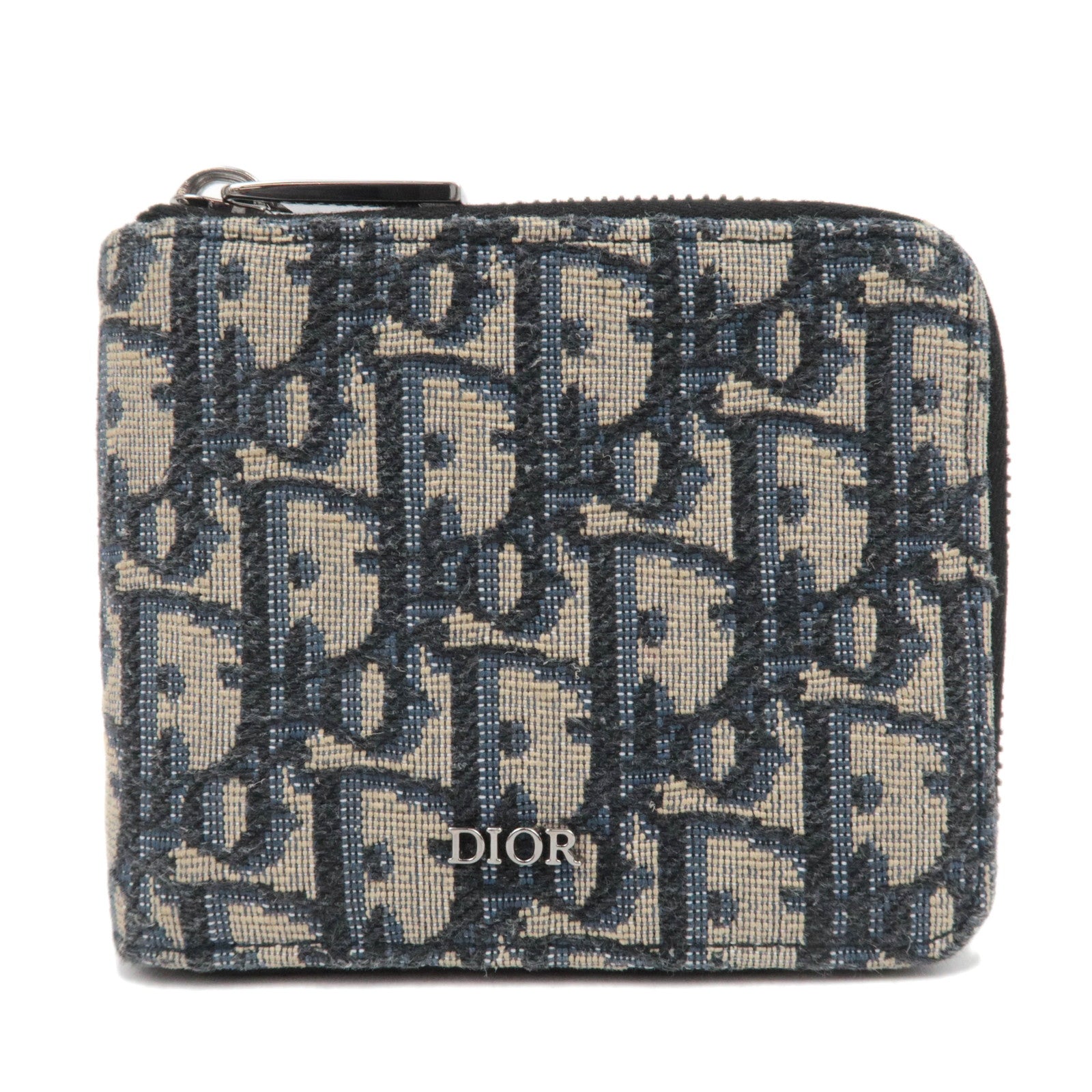 Christian Dior Oblique Trotter Jacquard Wallet Navy88378