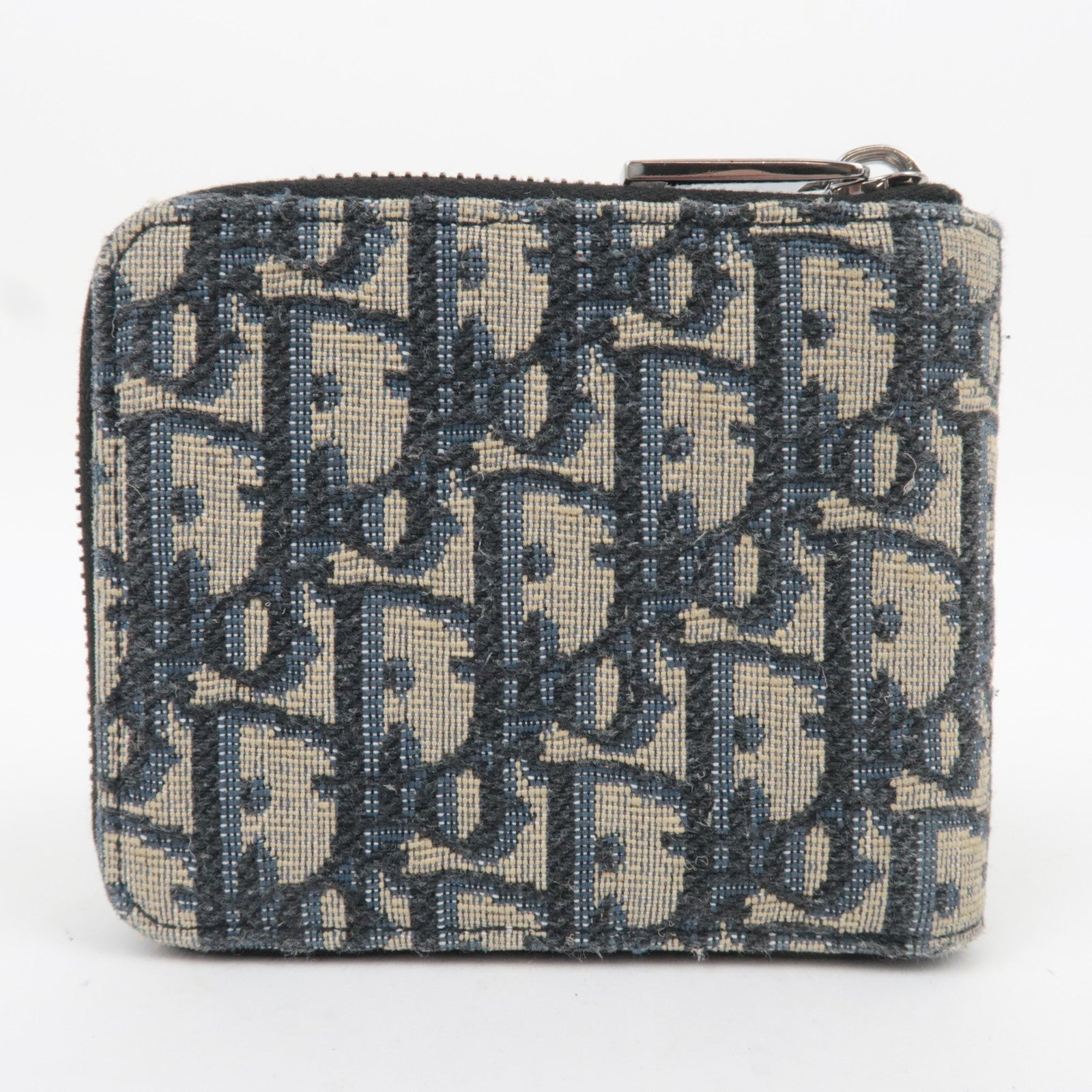 Christian Dior Oblique Trotter Jacquard Wallet Navy