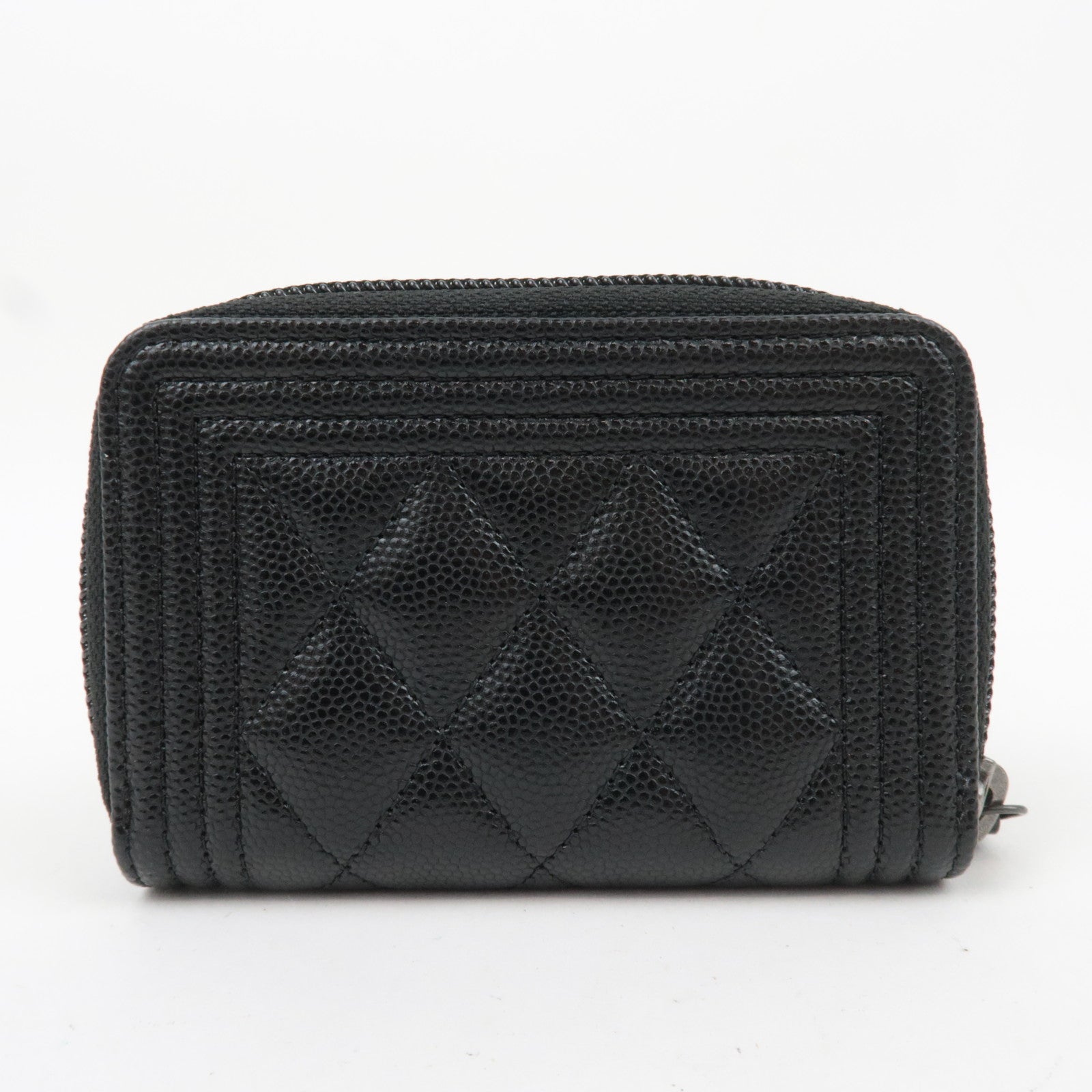 CHANEL Boy Chanel Caviarskin Coin Case Black