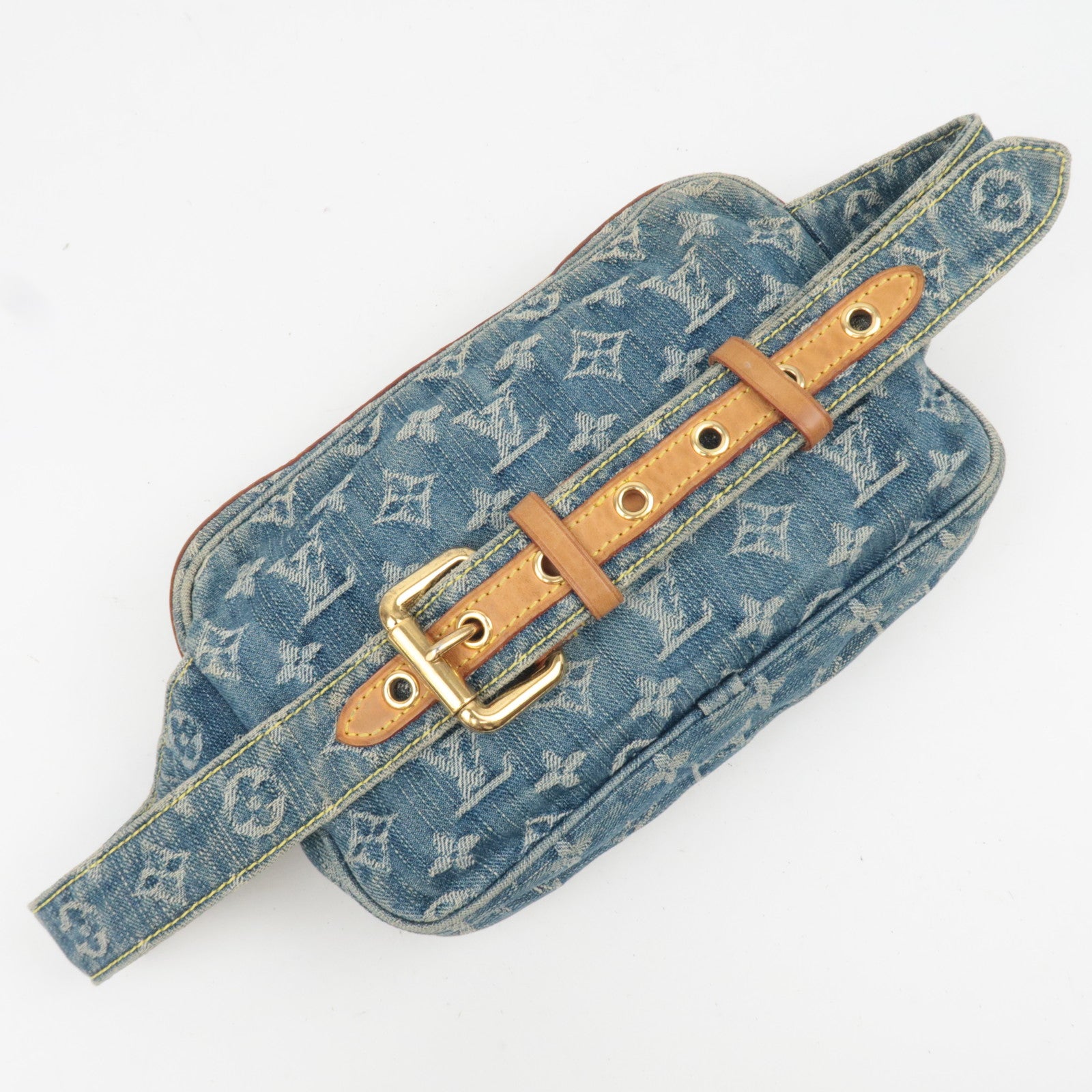 Louis Vuitton Monogram Denim Bum Bag Body Bag Blue M95347