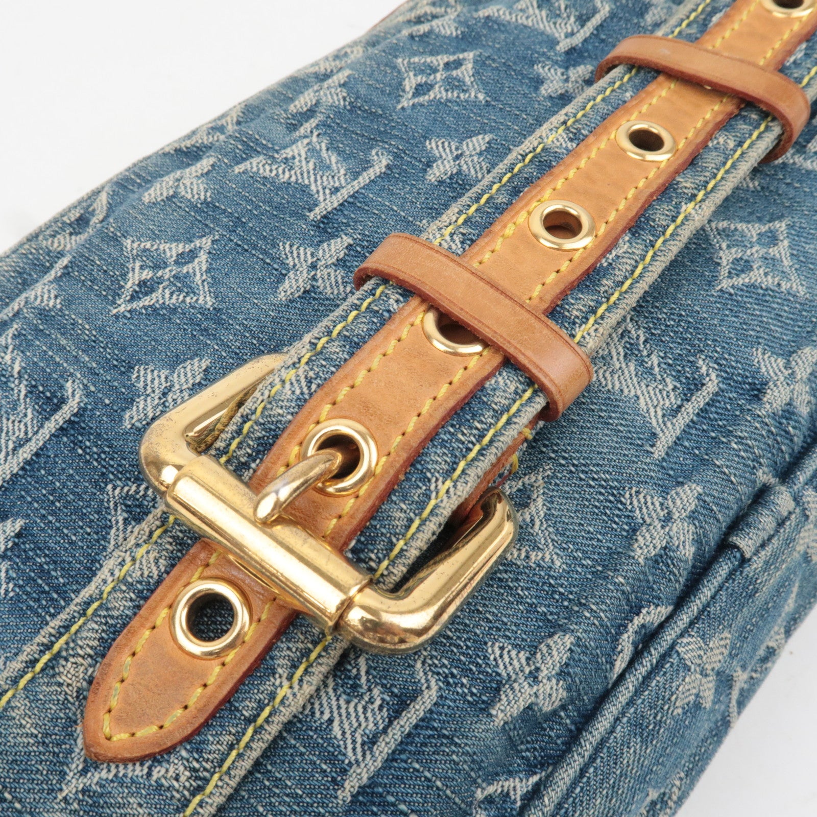 Louis Vuitton Monogram Denim Bum Bag Body Bag Blue M95347