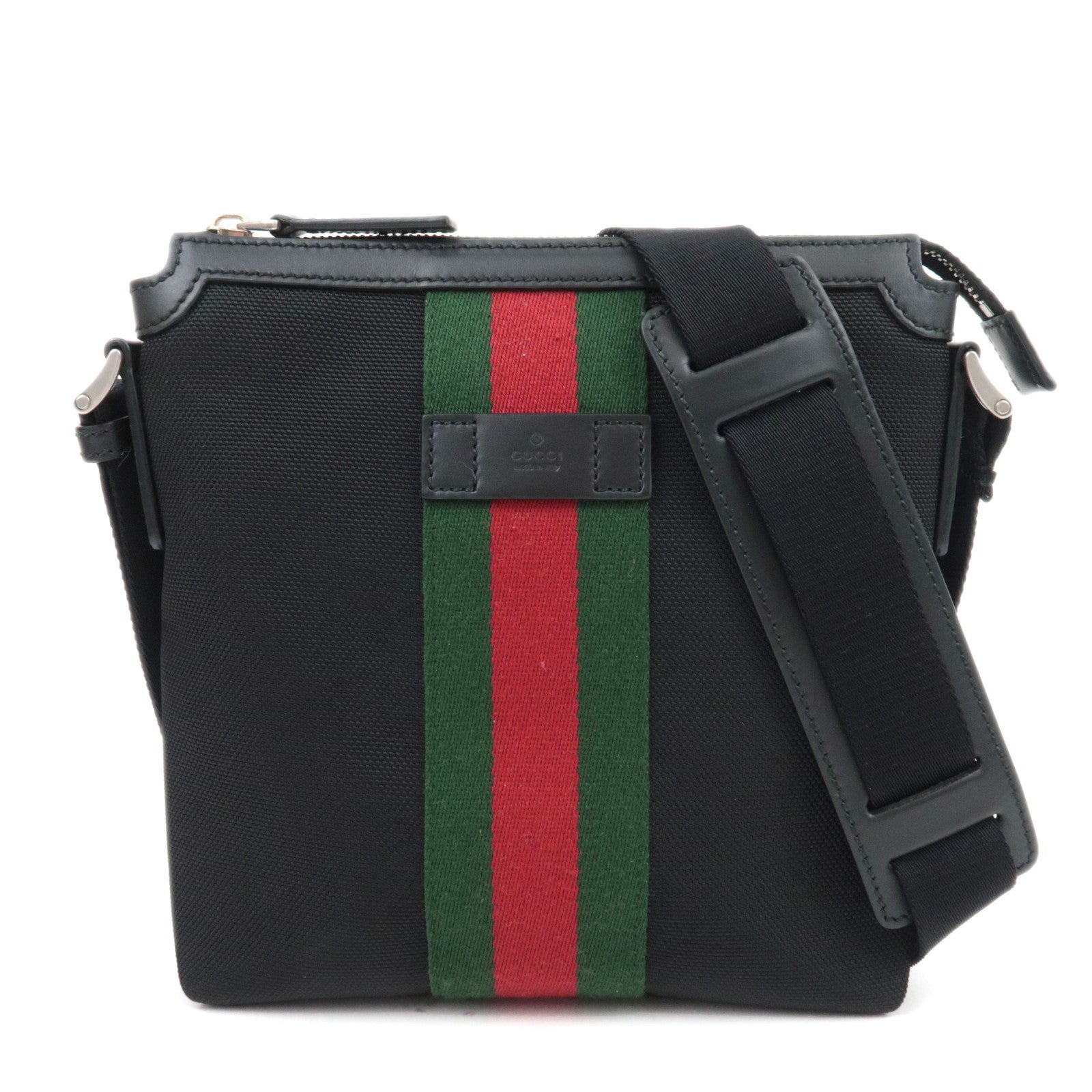 GUCCI Sherry Nylon Canvas Shoulder Bag Black 63119588411