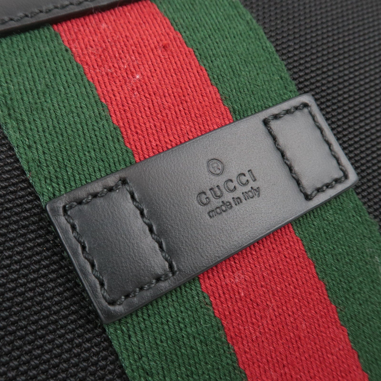 GUCCI Sherry Nylon Canvas Shoulder Bag Black 631195