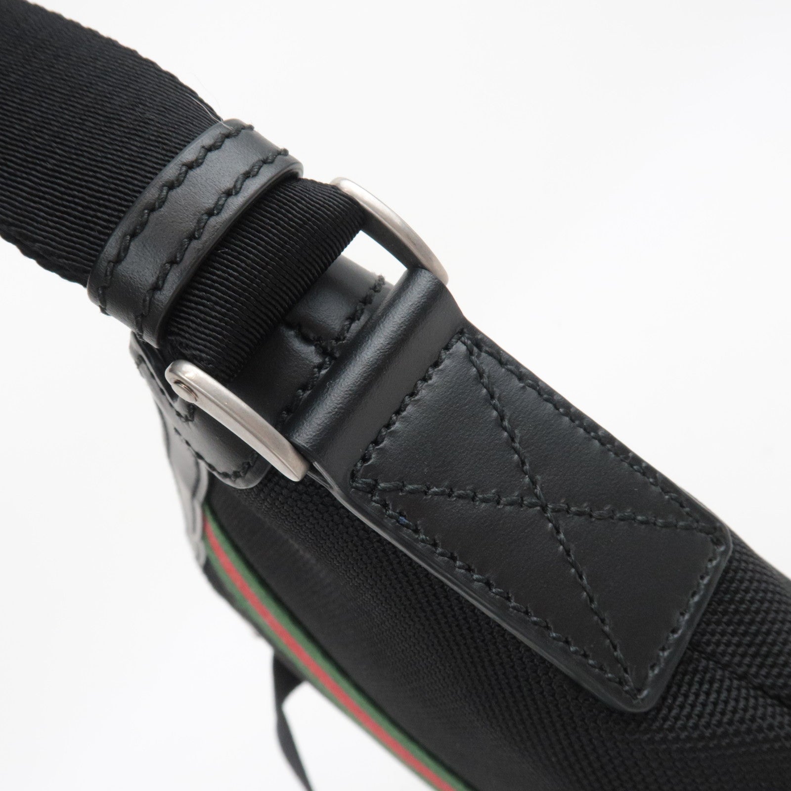 GUCCI Sherry Nylon Canvas Shoulder Bag Black 631195