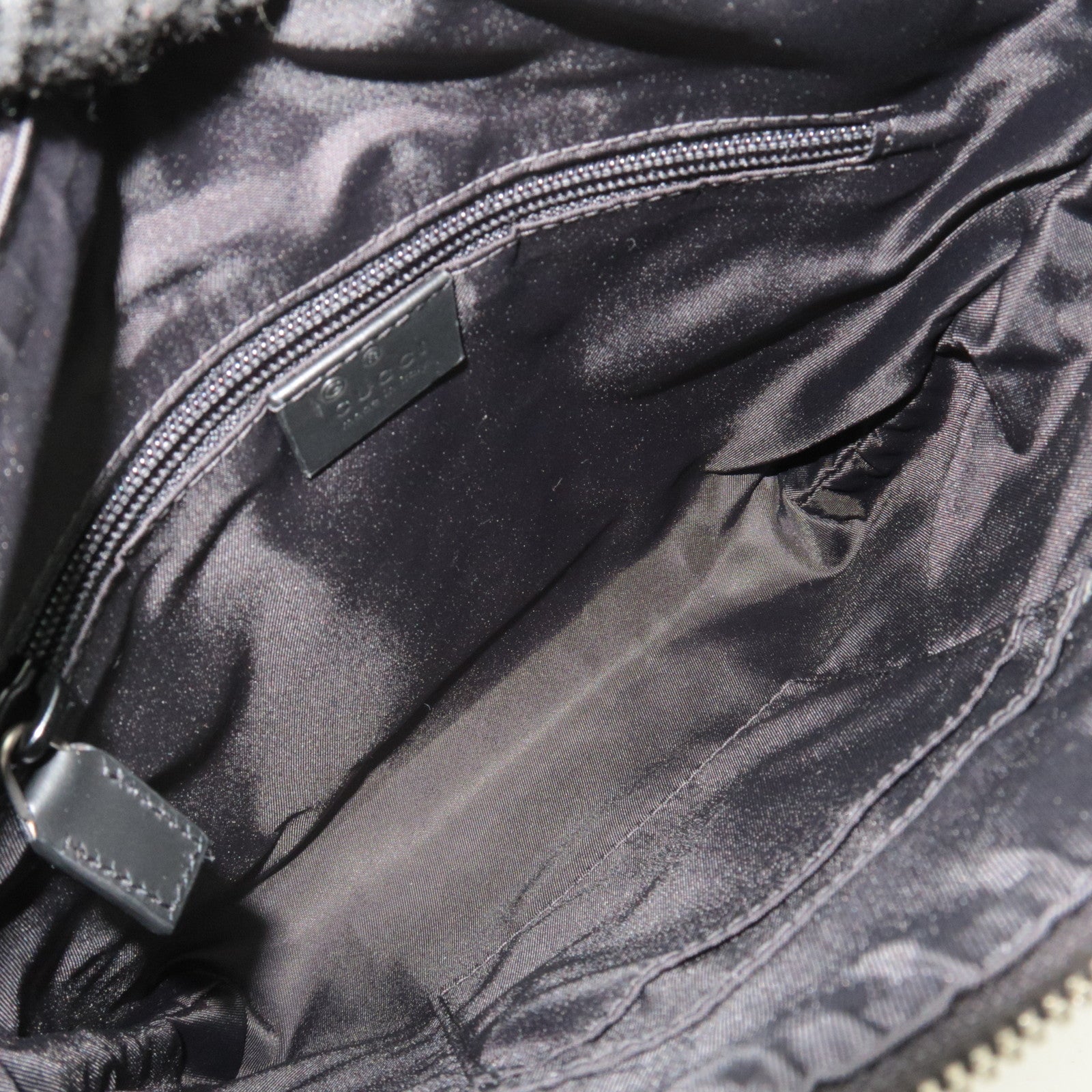GUCCI Sherry Nylon Canvas Shoulder Bag Black 631195