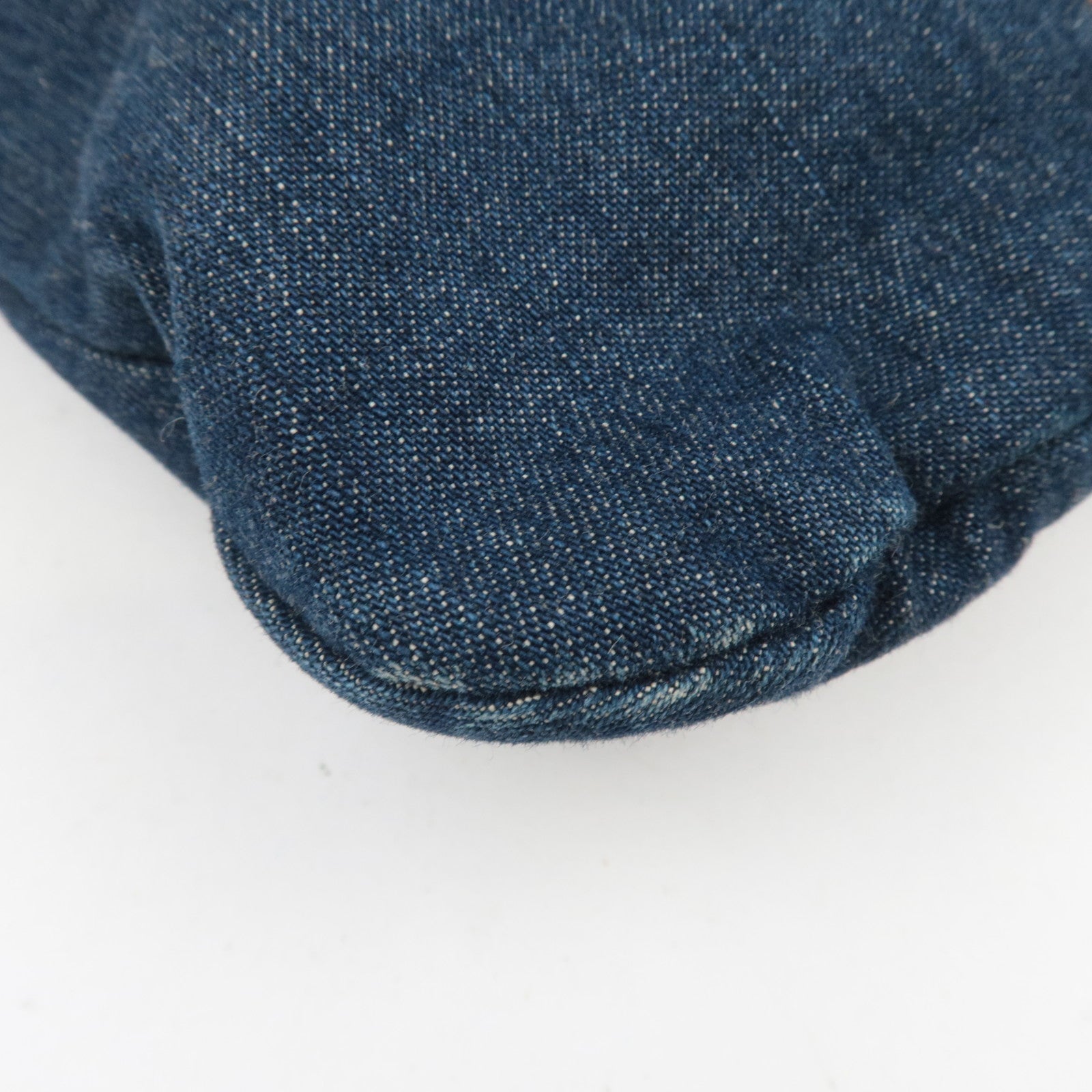 CHANEL Coco Mark Denim Chain Tote Bag Blue