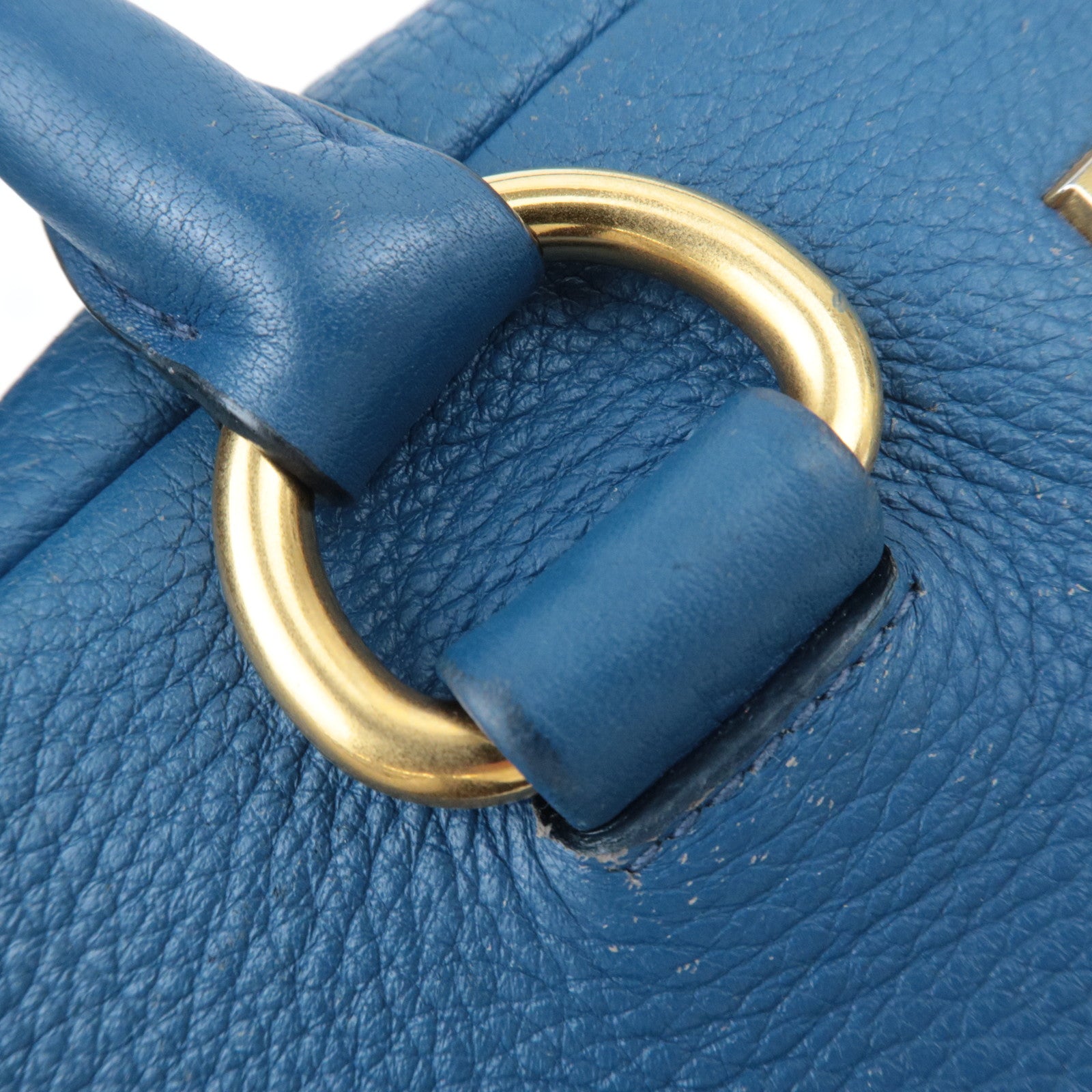 PRADA 2Way Leather Handbag Blue