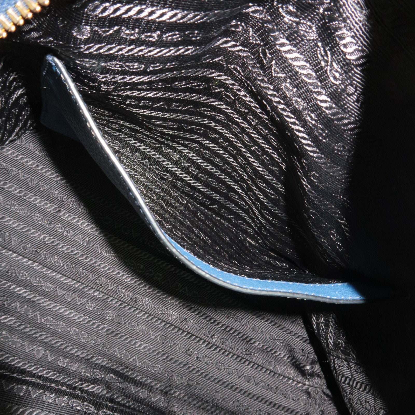 PRADA 2Way Leather Handbag Blue