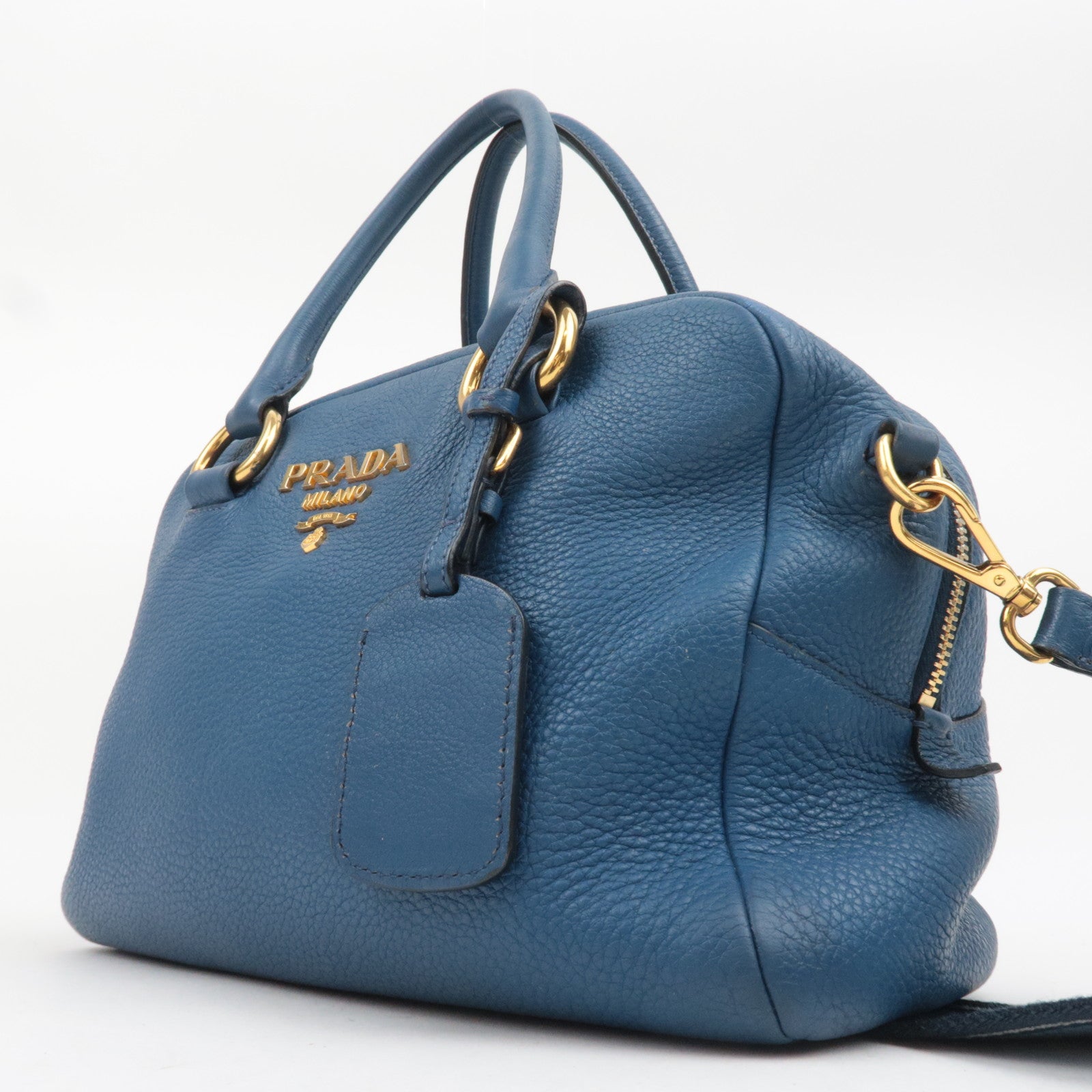 PRADA 2Way Leather Handbag Blue