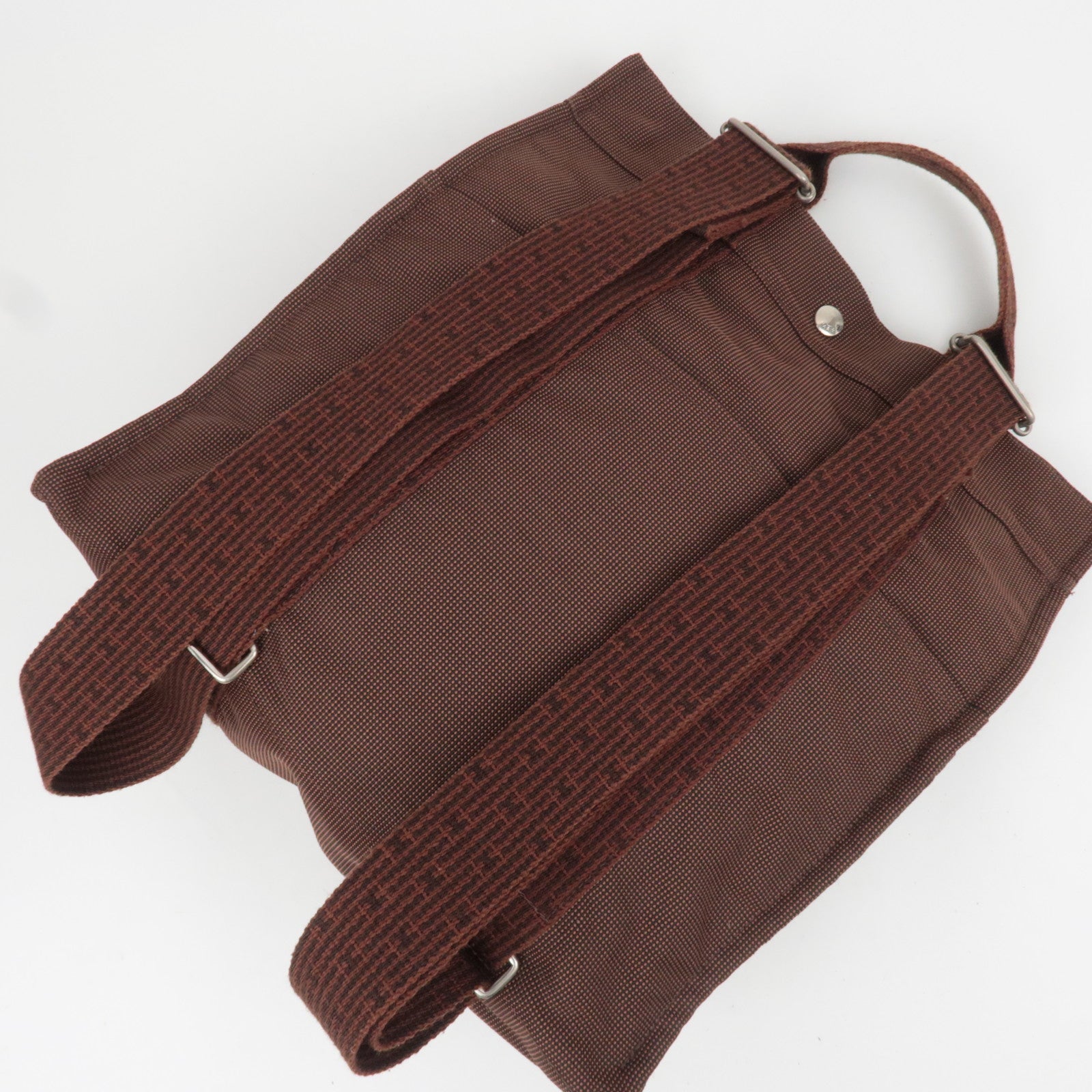 HERMES Her Line A Dos MM Canvas Backpack Brown