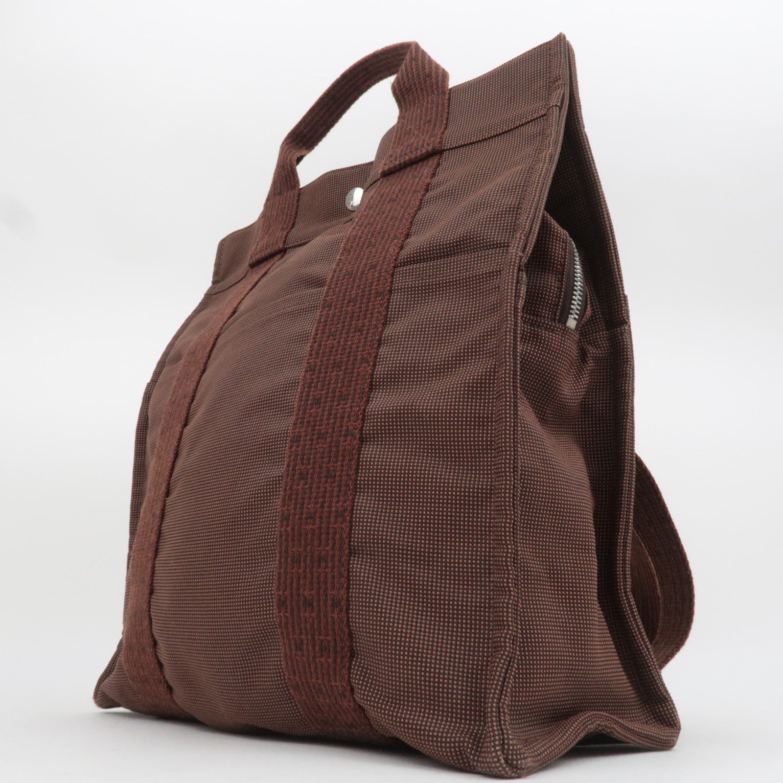 HERMES Her Line A Dos MM Canvas Backpack Brown