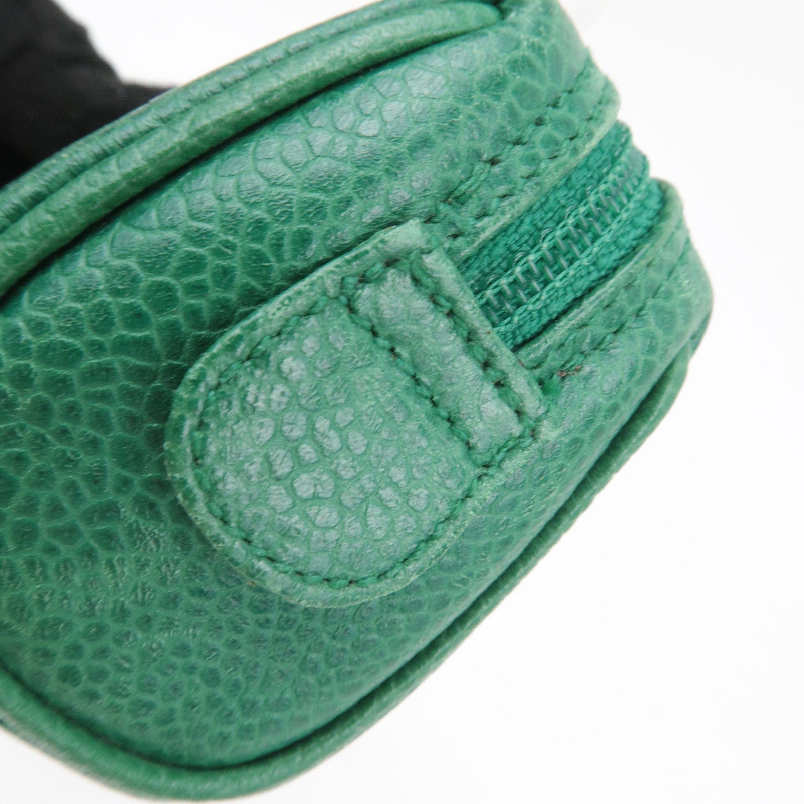 CHANEL Coco Mark Caviarskin Mini Pouch Green