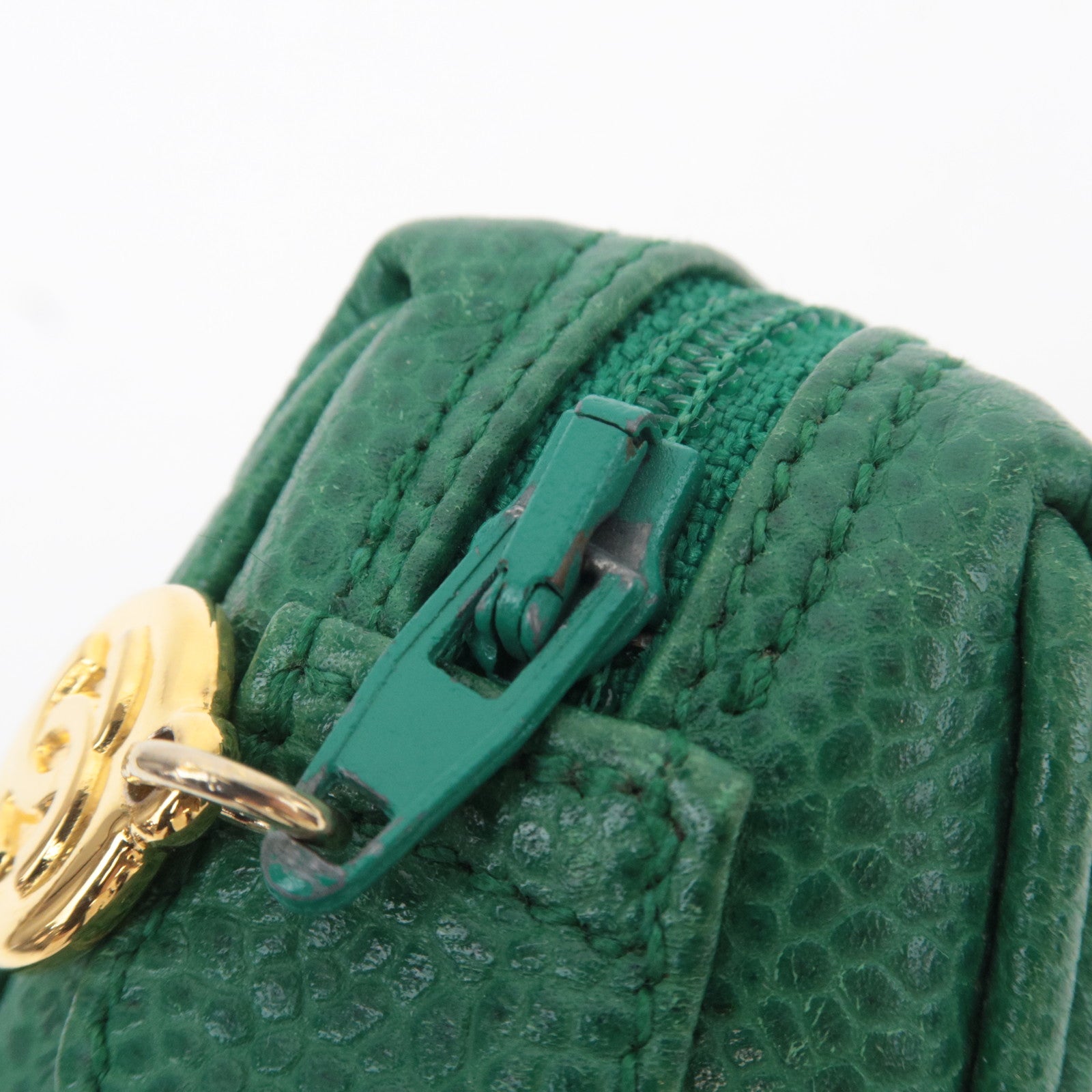 CHANEL Coco Mark Caviarskin Mini Pouch Green