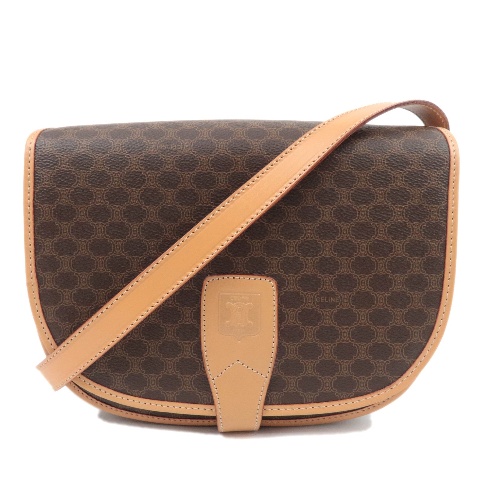 CELINE Macadam PVC Leather Shoulder Bag Brown88434