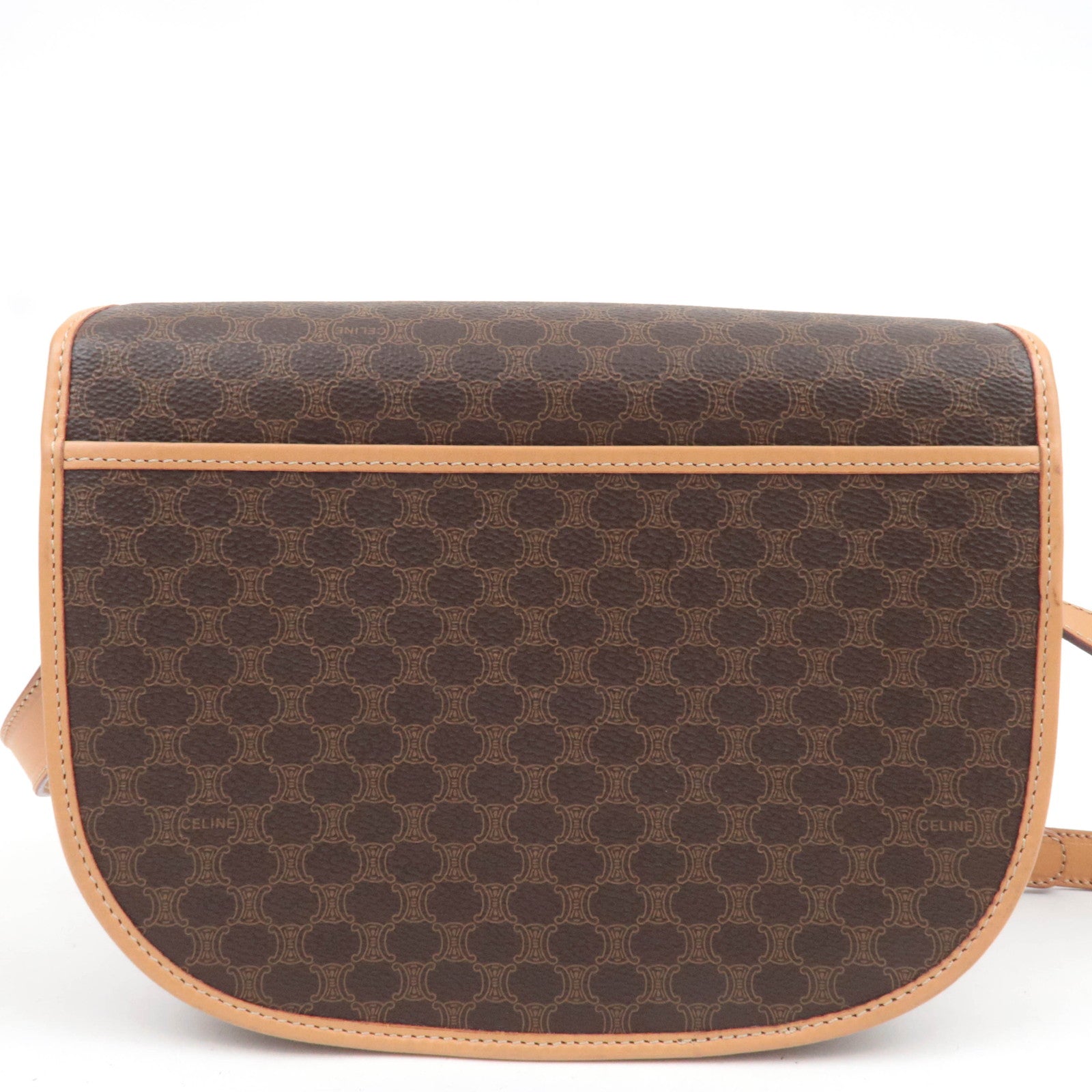 CELINE Macadam PVC Leather Shoulder Bag Brown