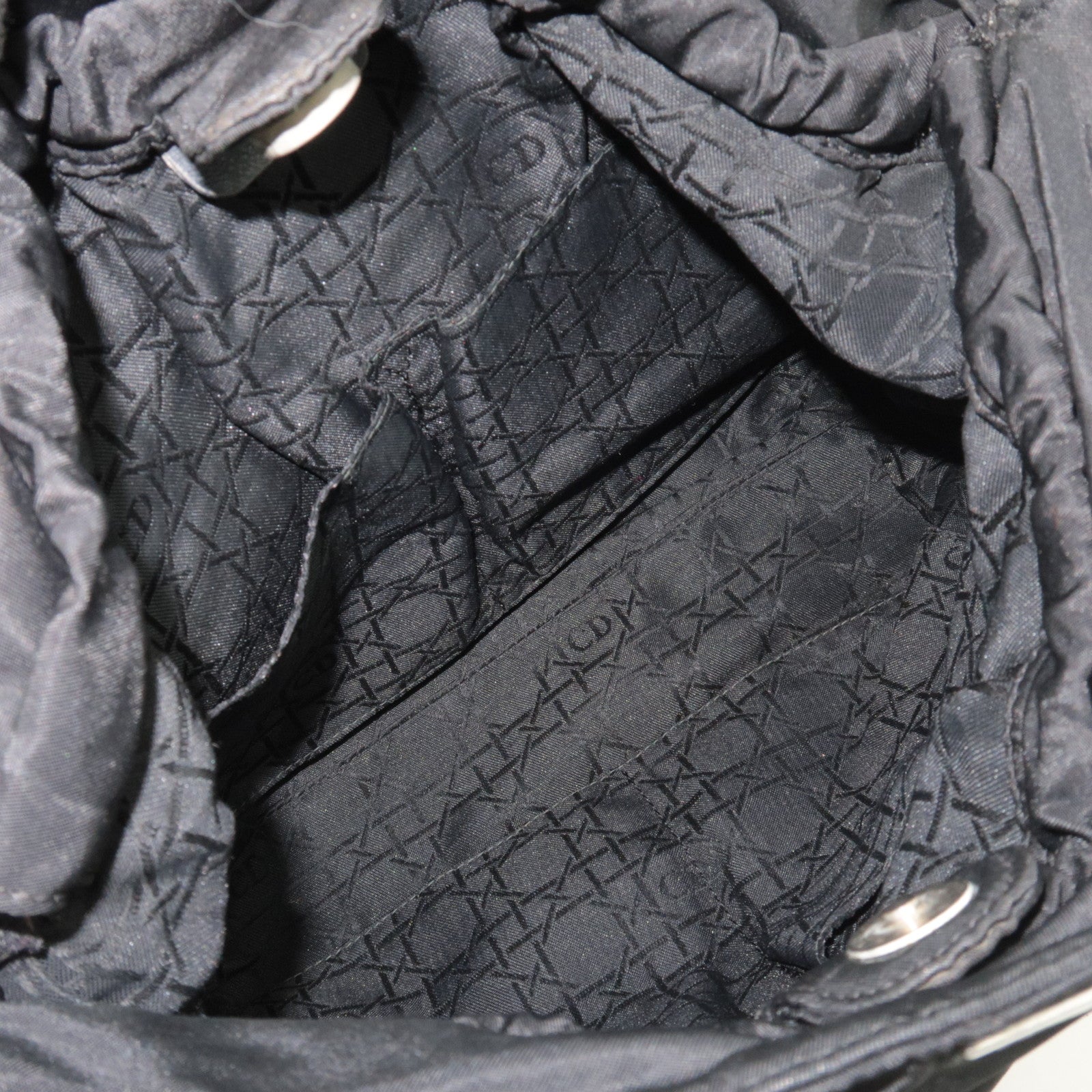 Christian Dior Maris Pearl Nylon Shoulder Bag Black