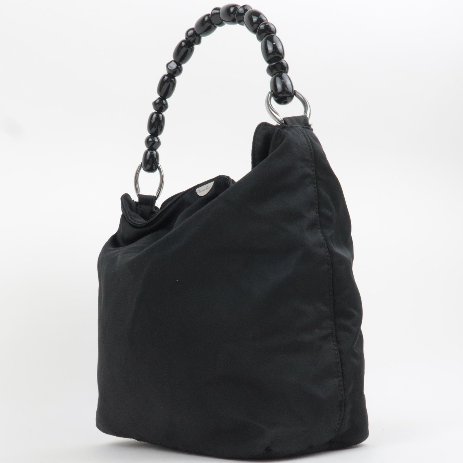 Christian Dior Maris Pearl Nylon Shoulder Bag Black