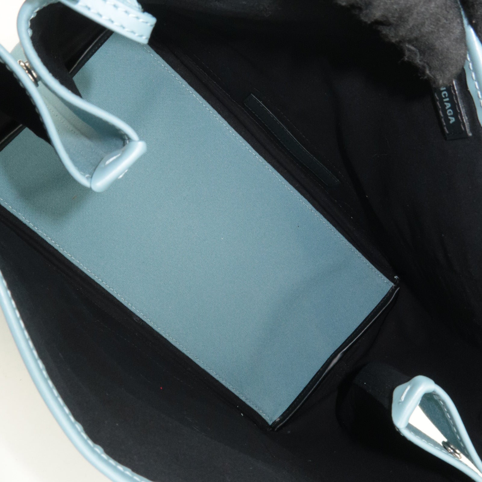 BALENCIAGA Navy Cabas S Canvas Tote Bag Light Blue 339933