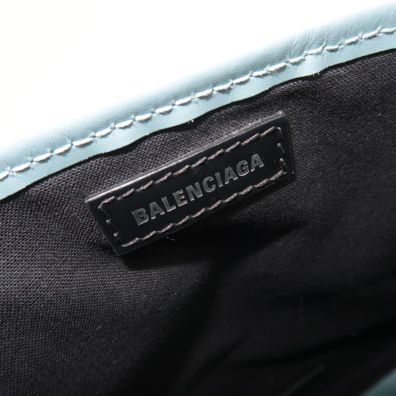 BALENCIAGA Navy Cabas S Canvas Tote Bag Light Blue 339933