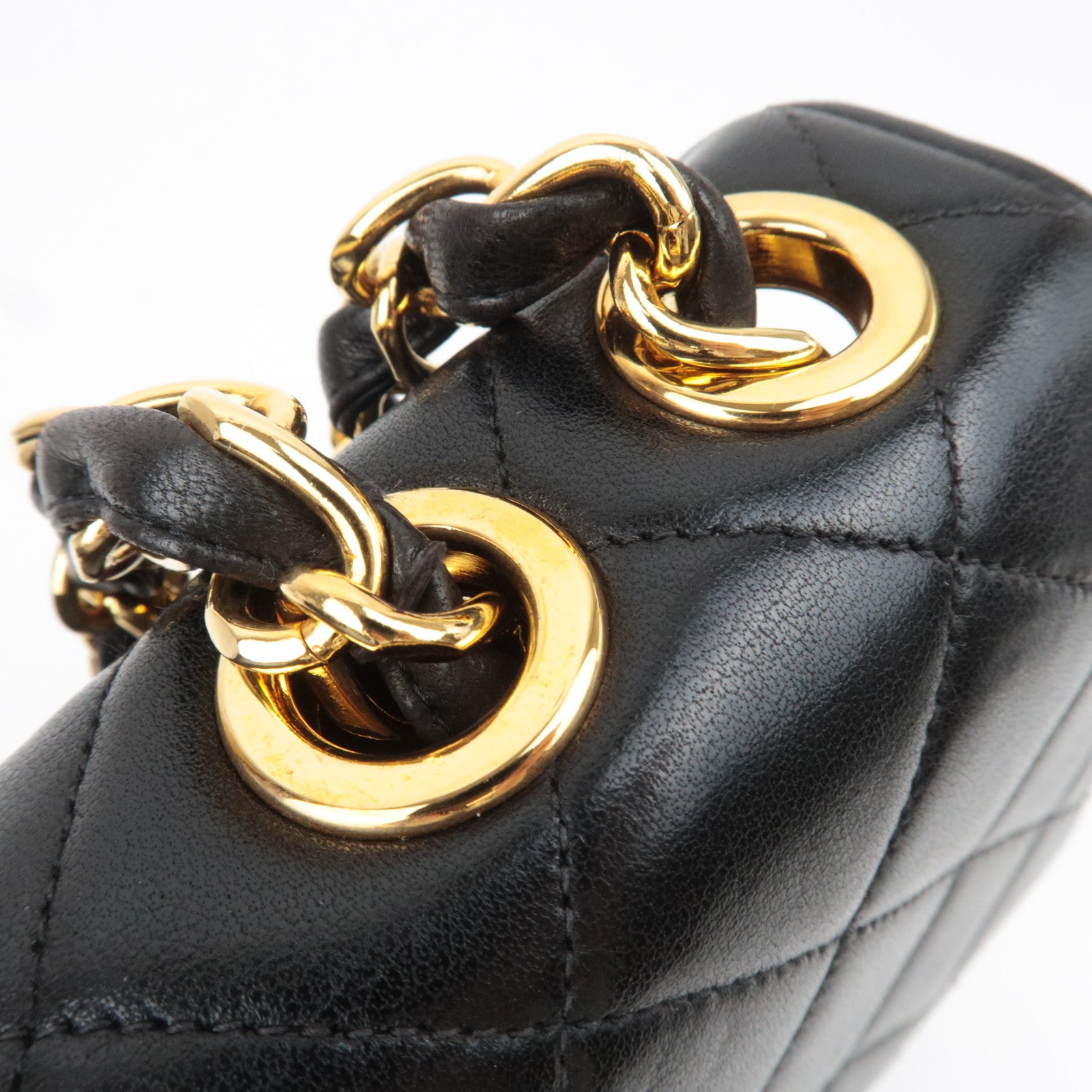 CHANEL Jumbo Matelasse 30 Lambskin Chain Shoulder Bag Black Gold HDW