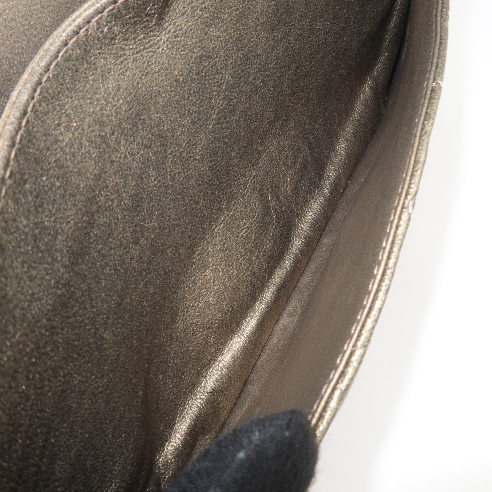 CHANEL 2.55 Matelasse Double Flap Caviarskin Chain Shoulder Bag Khaki