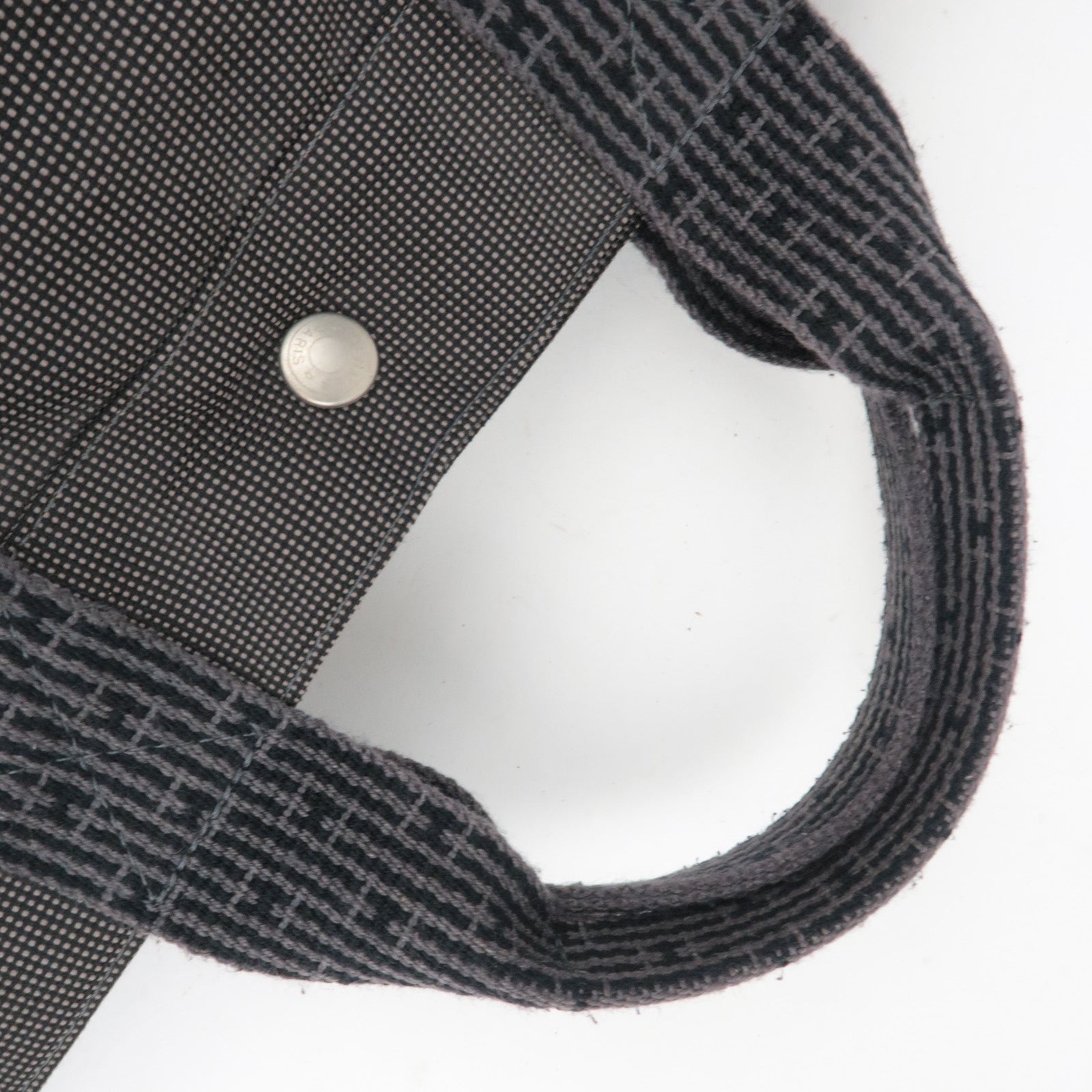 HERMES Her Line MM Nylon Canvas Tote Bag Gray