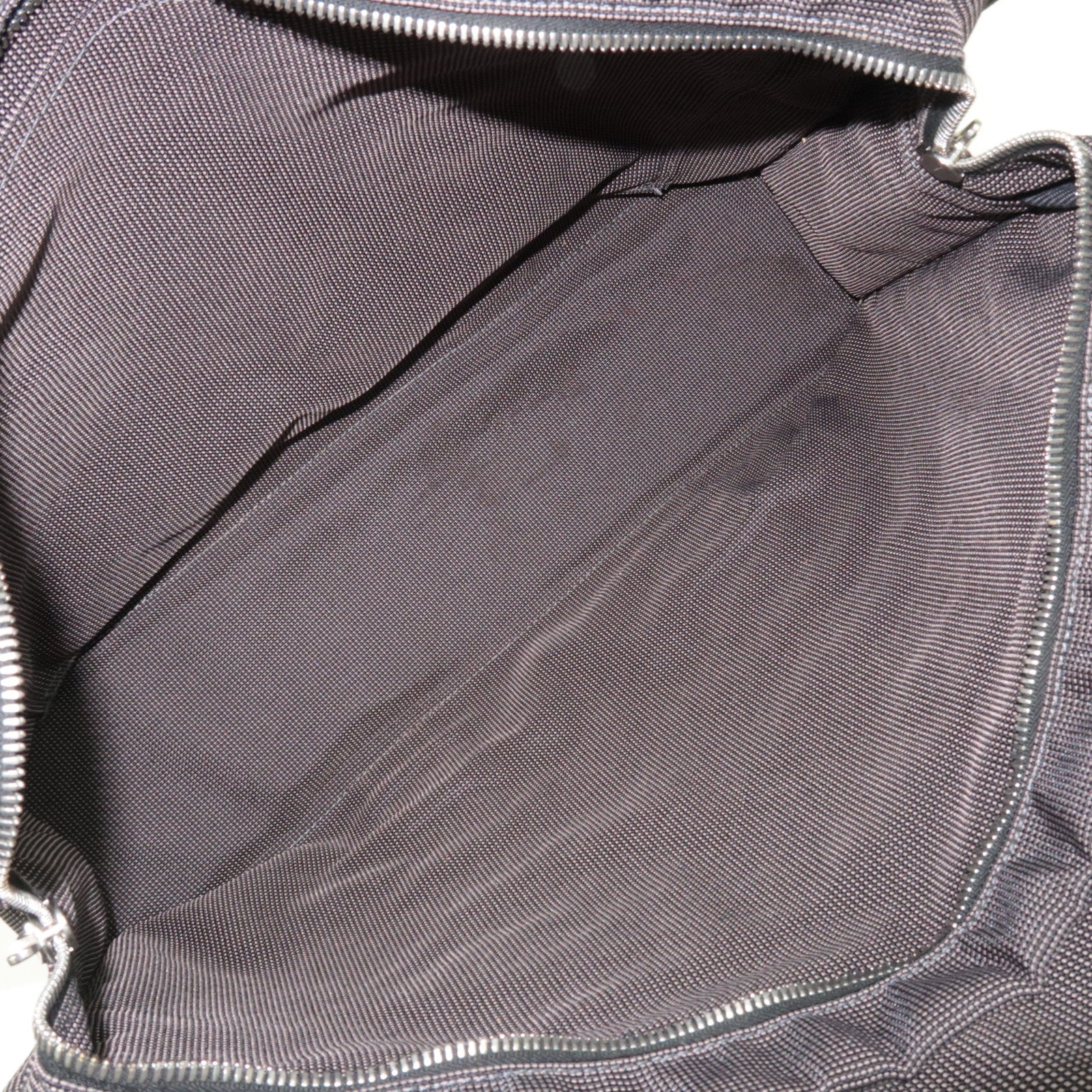 HERMES Her Line MM Nylon Canvas Tote Bag Gray