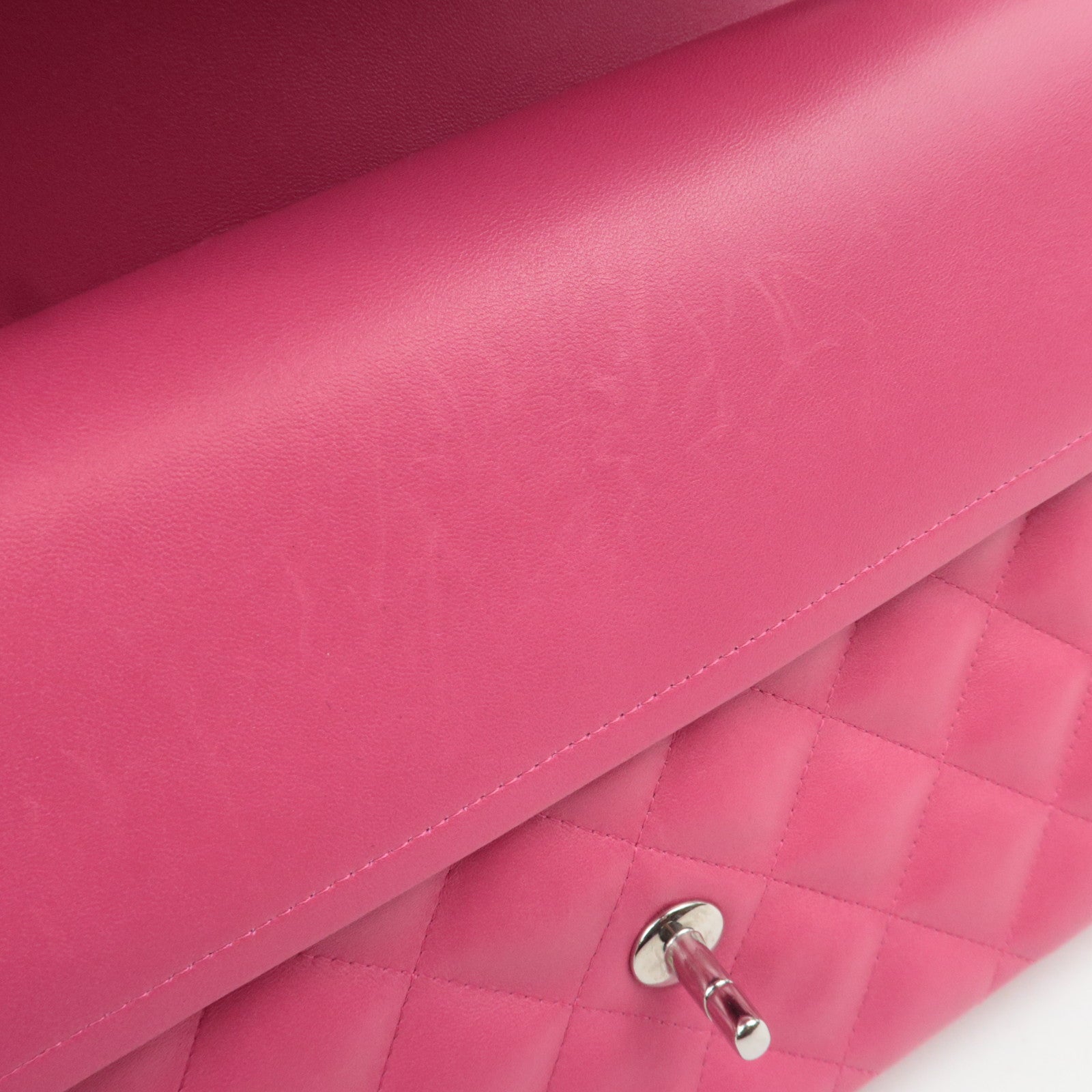 CHANEL Jumbo Matelasse 30 Double Flap Chain Shoulder Bag Lambskin Pink